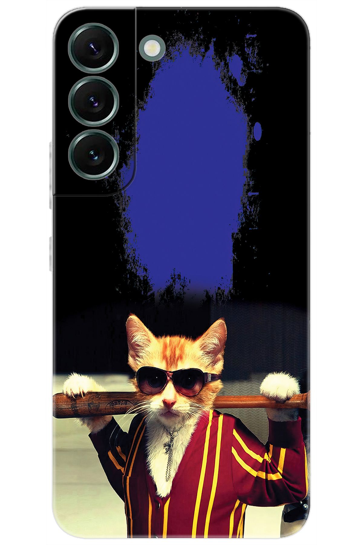 Ceppare Samsung Galaxy S22 PLUS (SM-S906E) Uyumlu Kılıf Desen Baskılı Silikon Artist Kedi STK:481 CP-zwVeT0x