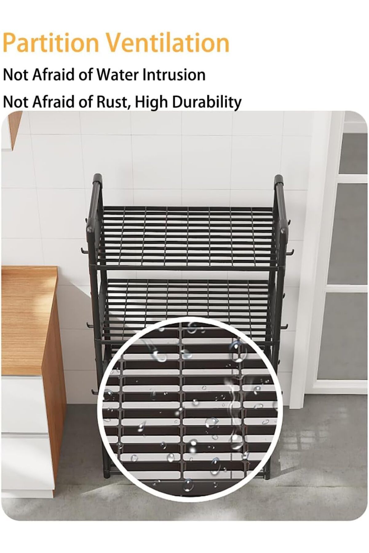 Generic-Kitchen Shelving Unit,Storage Shelves Organizer with Side Hooks & Handle,Modular Garage Rack Storag 5