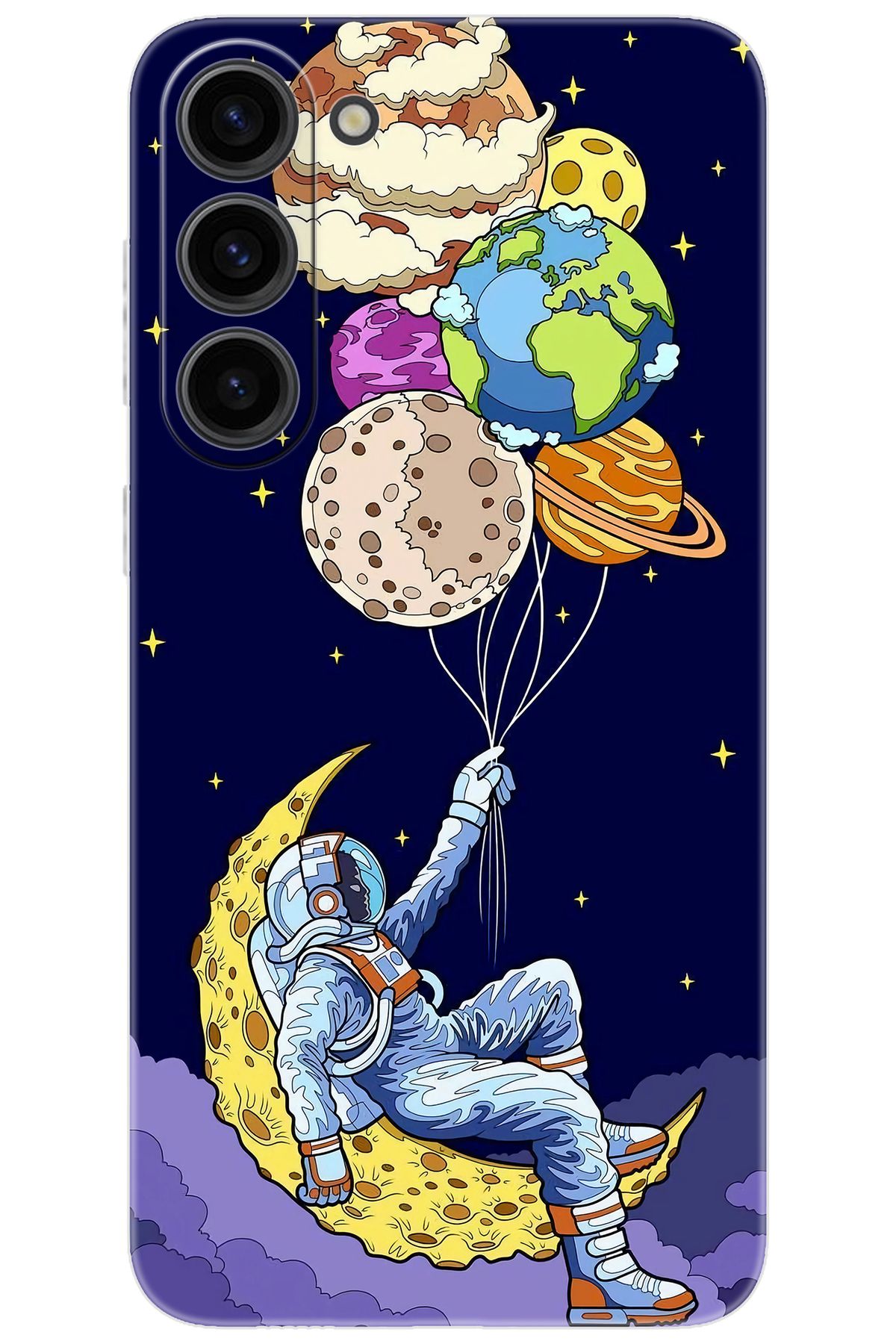 Ceppare Samsung Galaxy S23 PLUS (SM-S916B) Uyumlu Kılıf Desen Baskılı Silikon Astronot STK:729 CP-9cM5nBe