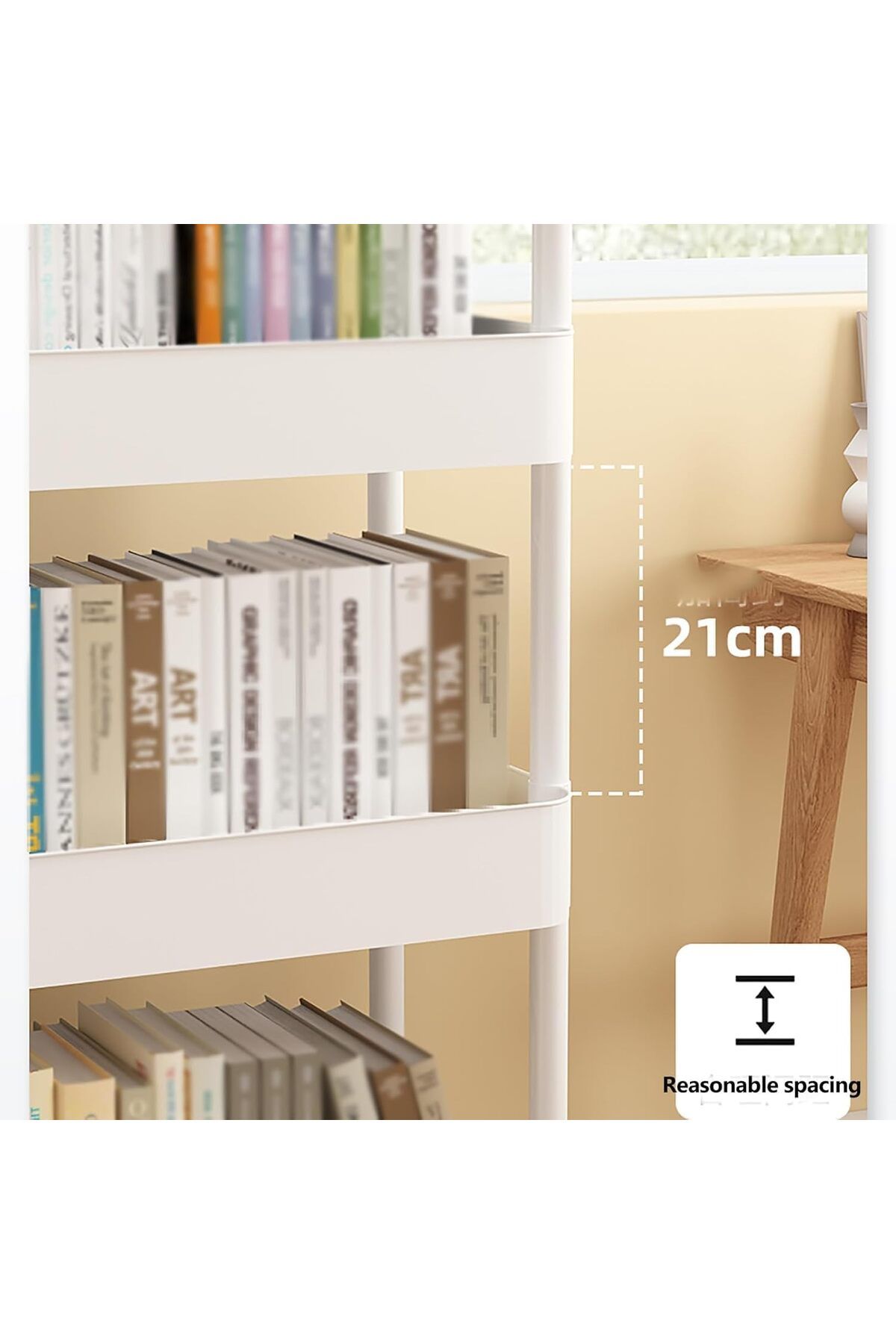 Generic-Thickened Storage Rack with Wheels, Large Capacity Shelves, Plastic Multi-Layer Shelf Unit Rolling 3