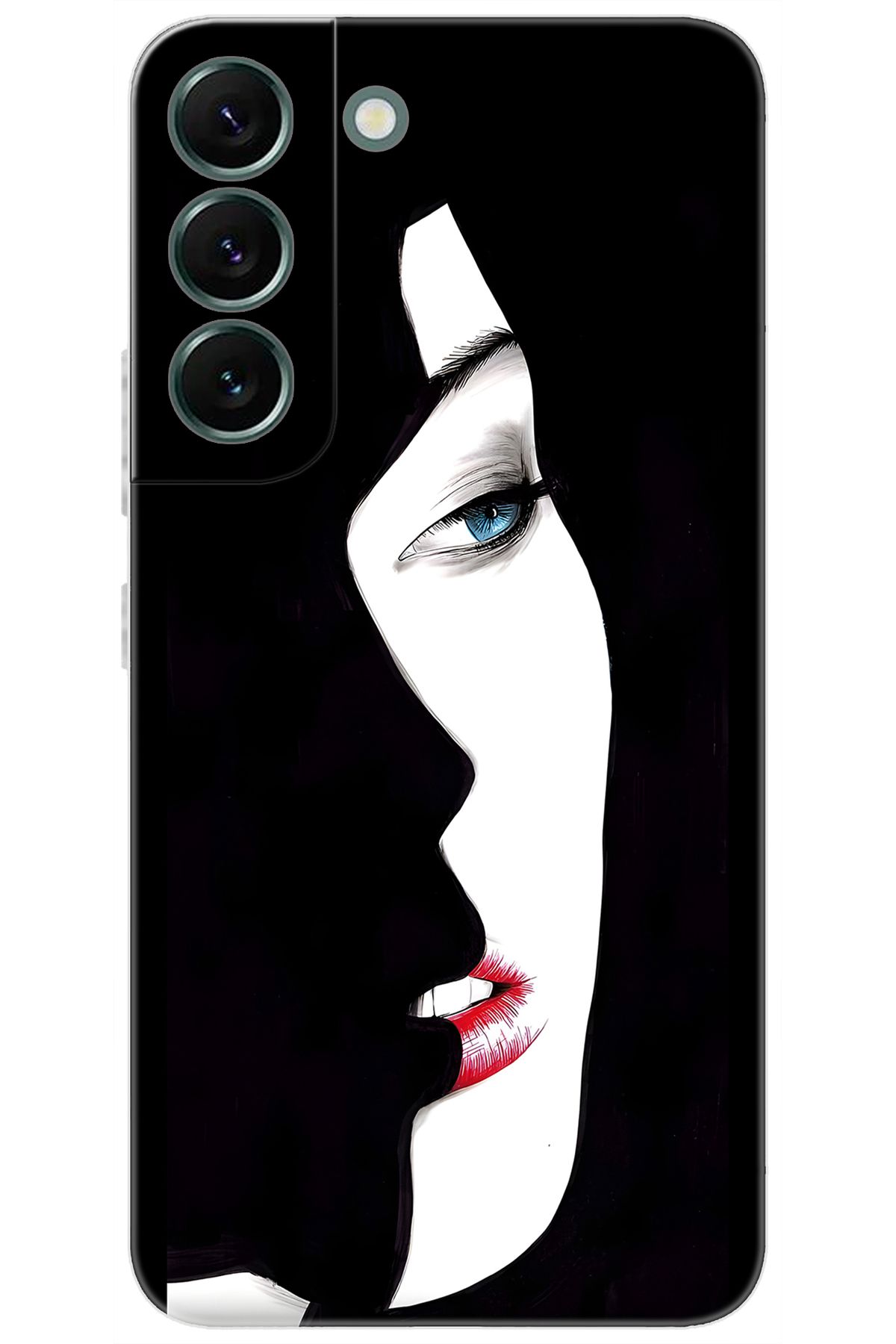 Ceppare Samsung Galaxy S22 PLUS (SM-S906E) Uyumlu Kılıf Desenli Silikon Siyah Beyaz Kadın STK:635 CP-qpYz2VA