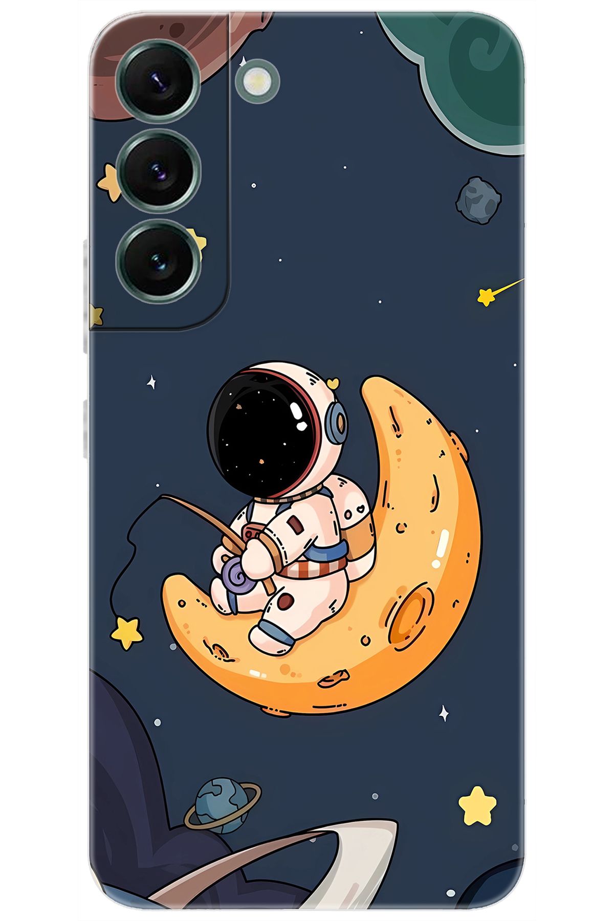 Ceppare Samsung Galaxy S22 PLUS (SM-S906E) Uyumlu Kılıf Desen Baskılı Silikon Astronot STK:698 CP-m3ALzo1