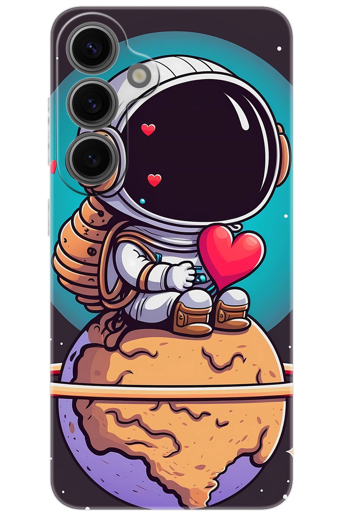 Ceppare Samsung Galaxy S24 PLUS (SM-S926B) Uyumlu Kılıf Desenli Silikon Astronot Serisi STK:1007 CP-geaGnk0