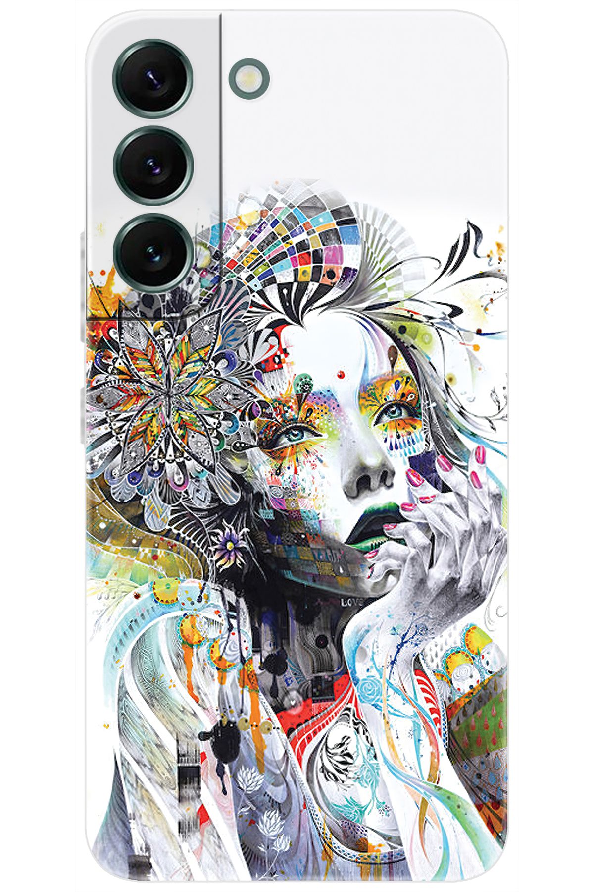 Ceppare Samsung Galaxy S22 PLUS (SM-S906E) Uyumlu Kılıf Desen Silikon Düşünen Kız Tasarım STK:574 CP-Tit5iW9
