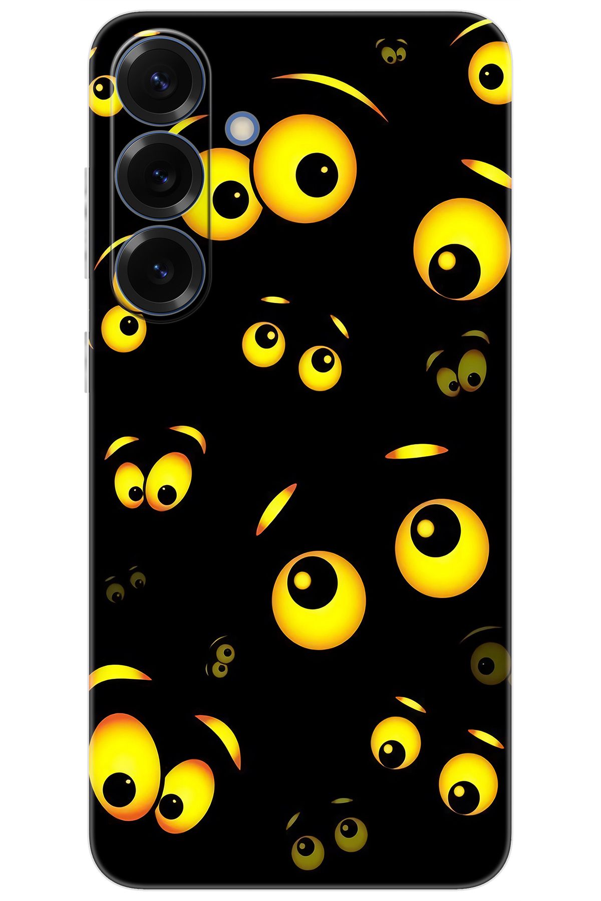 Ceppare Samsung Galaxy S25 PLUS (SM-S936B) Uyumlu Kılıf Desen Baskı Silikon Emoji Gözler STK:746 CP-oc7FQza