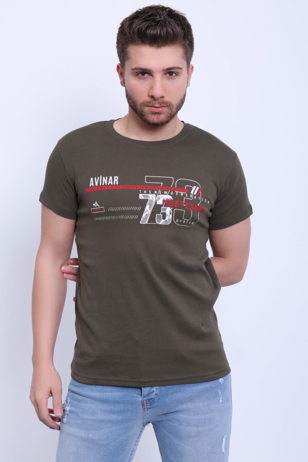 Avinar Unisex Bisiklet Yaka Baskılı T-shirt