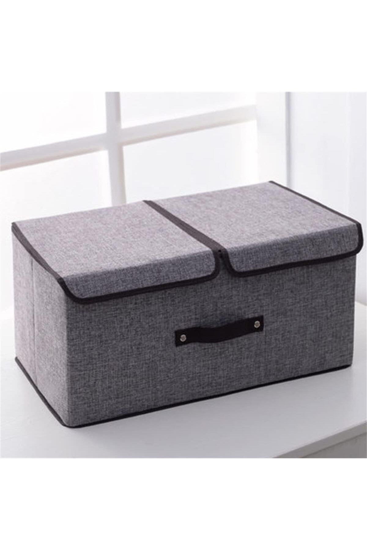 Generic-LEFAFA Clothing Storage Bins - Foldable Storage Box With Lids And Handle, 3pcs Double Lid Foldable 4