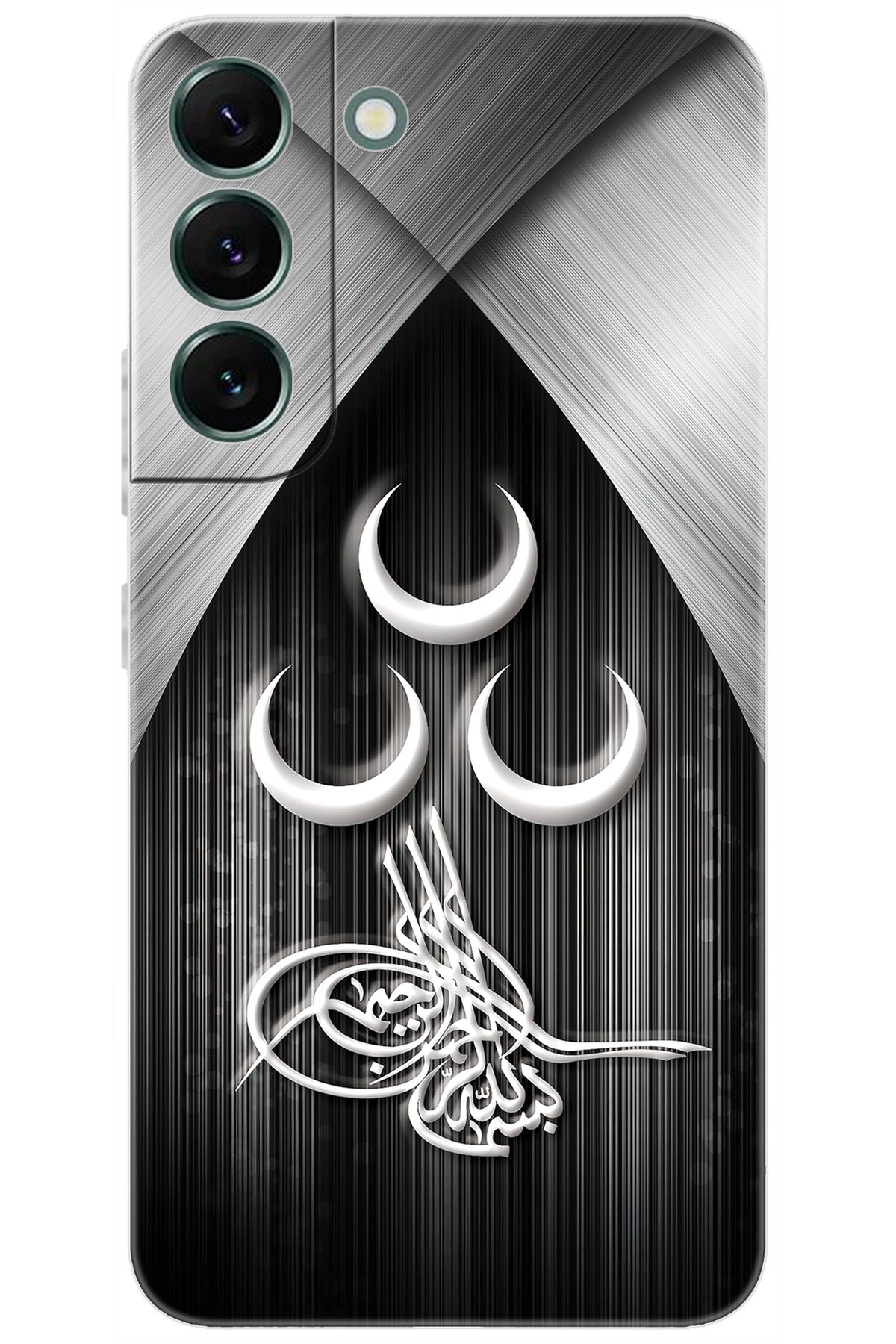 Ceppare Samsung Galaxy S22 PLUS (SM-S906E) Uyumlu Kılıf Silikon Üç Hilal Tuğra Tasarım STK:417 CP-UbG5rNG