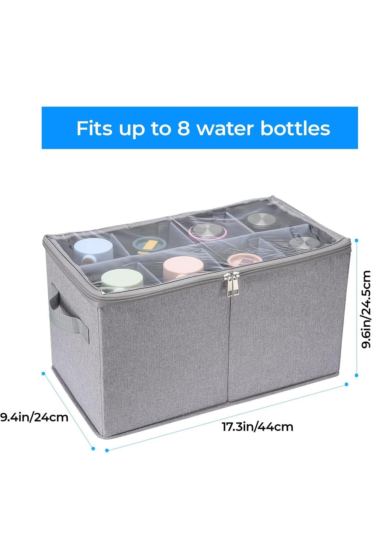Generic-Puricon Water Bottle Storage Containers with Dividers, Drinkware Bottle Boxes Case with Lid for Kit 5