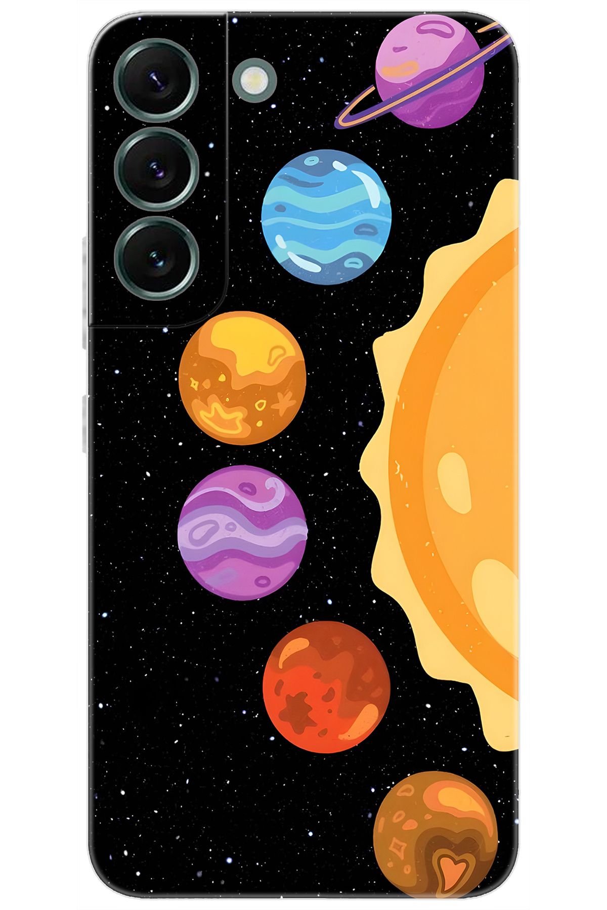 Ceppare Samsung Galaxy S22 PLUS (SM-S906E) Uyumlu Kılıf Desen Silikon Gezegenler Tasarım STK:685 CP-quUxGMI