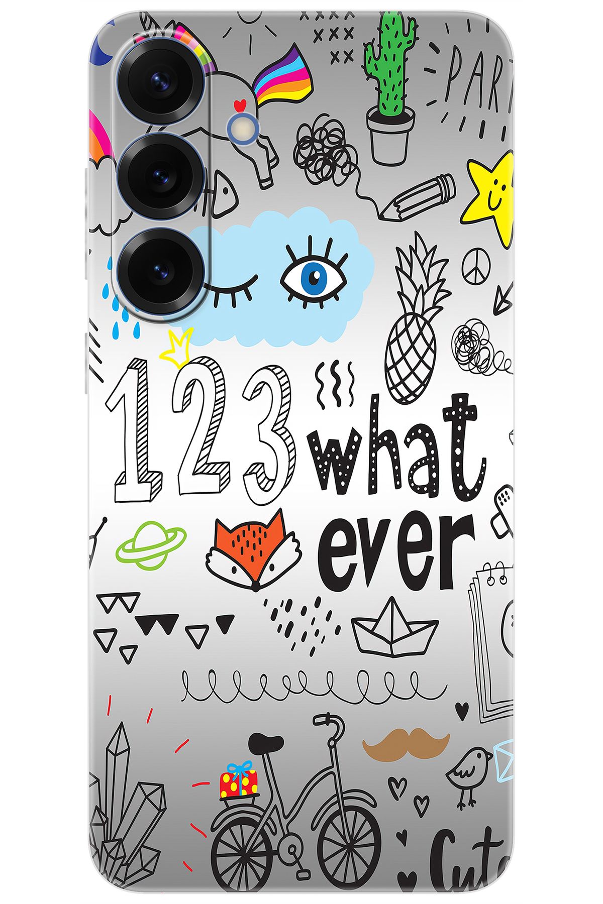 Ceppare Samsung Galaxy S25 PLUS (SM-S936B) Uyumlu Kılıf Desen Baskı Silikon 123WHAT Ever STK:334 CP-L05EiAc