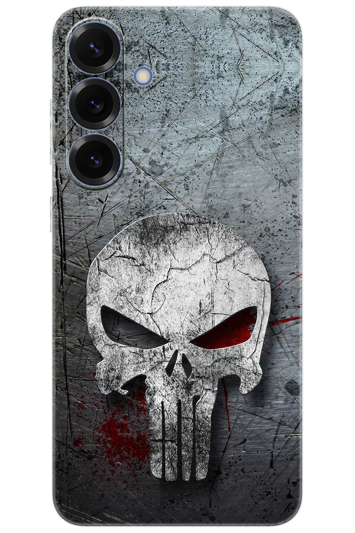 Ceppare Samsung Galaxy S25 PLUS (SM-S936B) Uyumlu Kılıf Desen Baskı Silikon Gri Kuru Kafa STK:218 CP-WmqsLiN