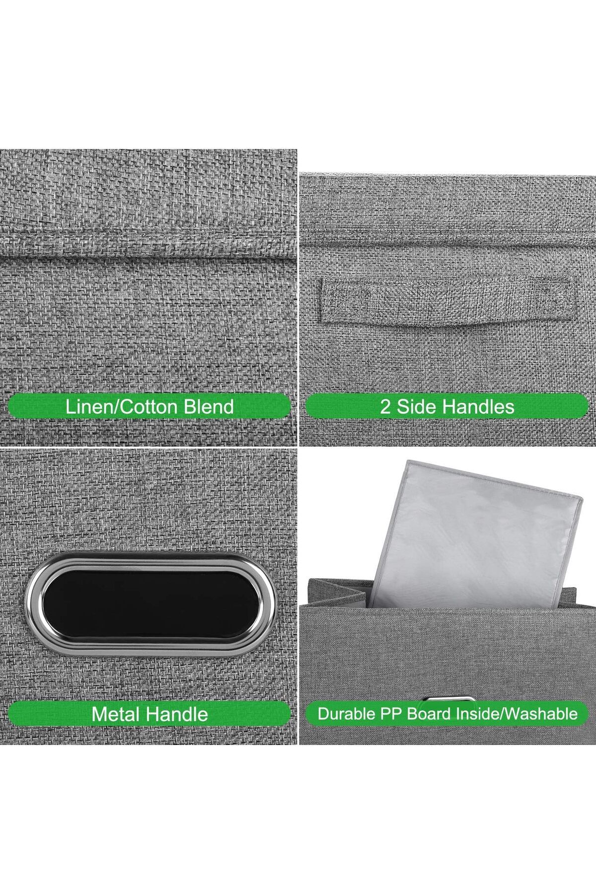Generic-Bolivia's Collapsible Storage Box, Foldable Design with Removable Lids and Handles, Washable Fabric 2