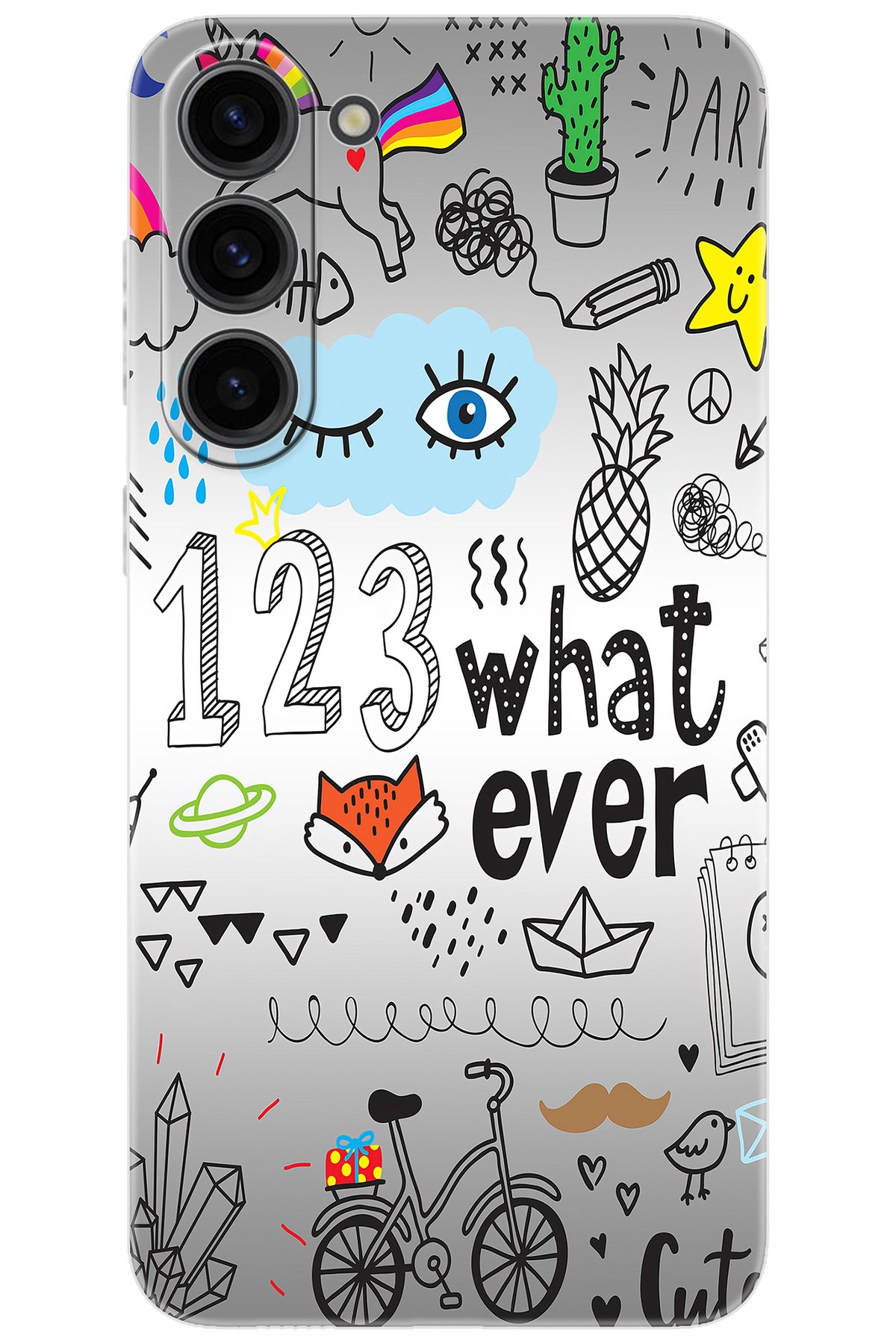 Ceppare Samsung Galaxy S23 PLUS (SM-S916B) Uyumlu Kılıf Desen Baskı Silikon 123WHAT Ever STK:334 CP-EleKqMv