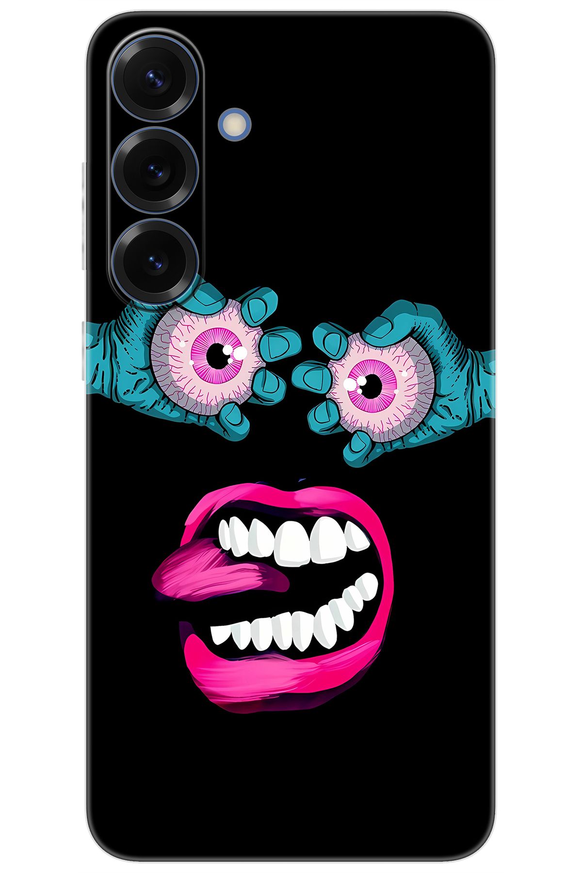 Ceppare Samsung Galaxy S25 PLUS (SM-S936B) Uyumlu Kılıf Desen Baskı Silikon Çılgın Gözler STK:657 CP-f4haFbb