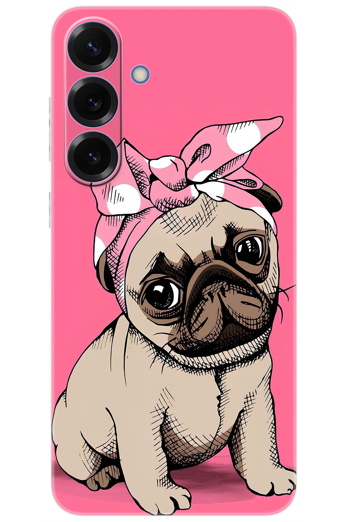 Ceppare Samsung Galaxy S25 PLUS (SM-S936B) Uyumlu Kılıf Desen Baskılı Silikon Sevimli Pug STK:748 CP-YB3ca30