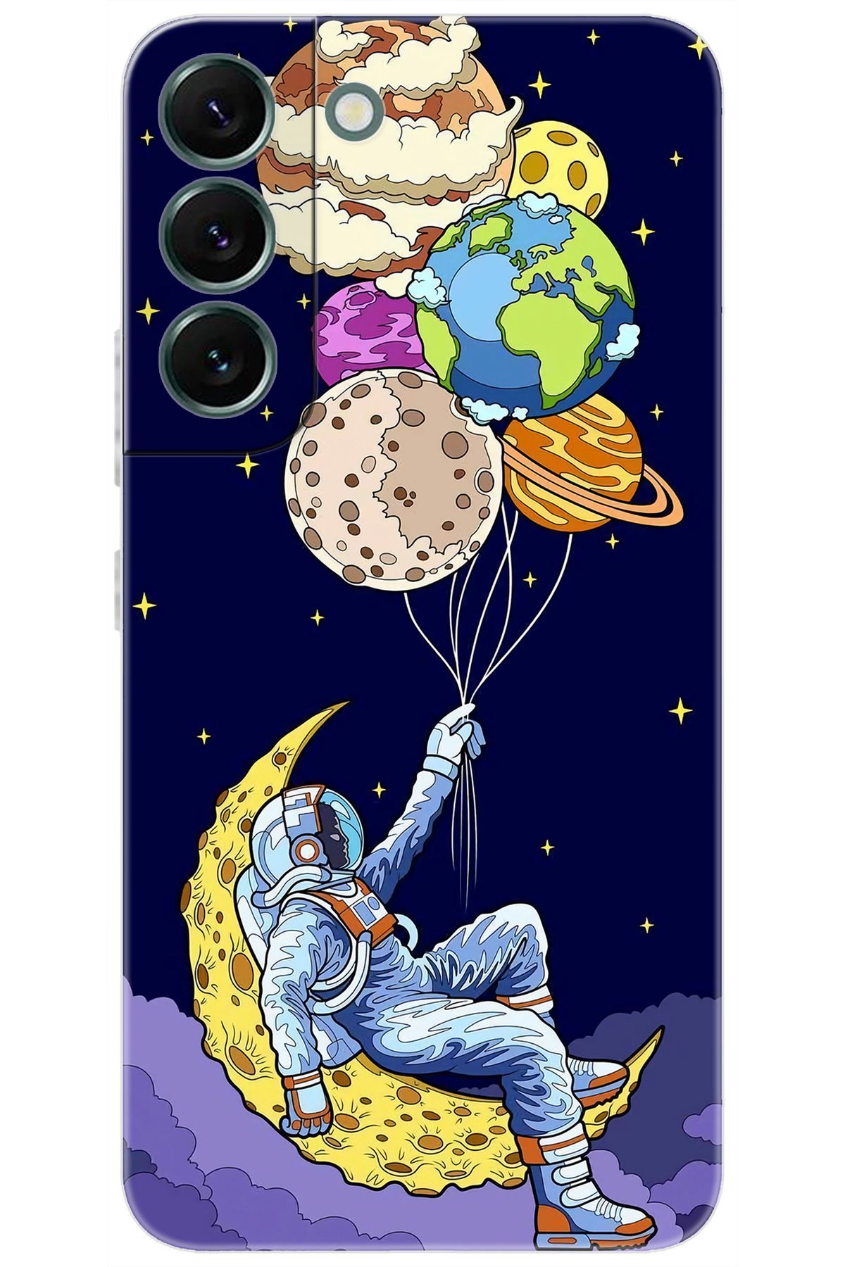 Ceppare Samsung Galaxy S22 PLUS (SM-S906E) Uyumlu Kılıf Desen Baskılı Silikon Astronot STK:729 CP-78cCYYs
