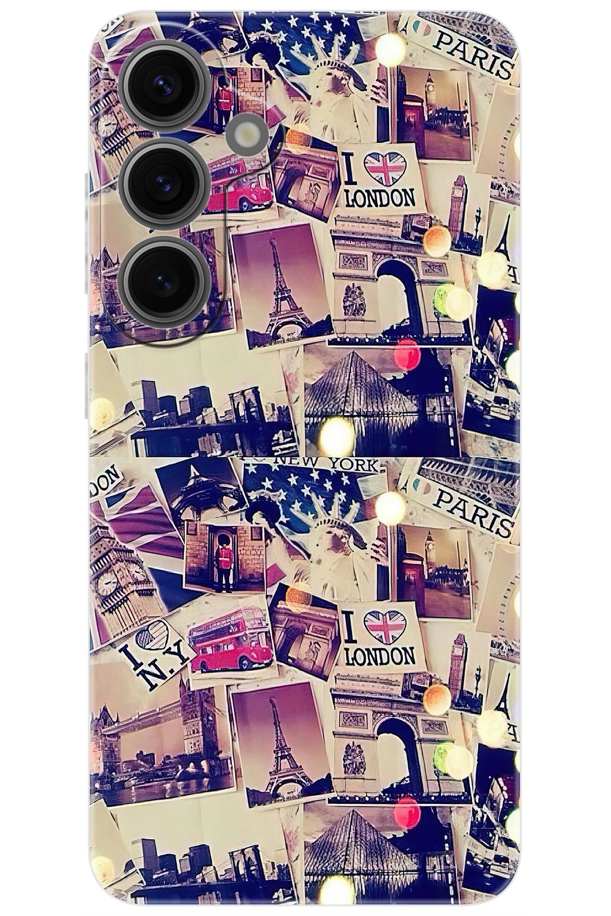 Ceppare Samsung Galaxy S24 PLUS (SM-S926B) Uyumlu Kılıf Desenli Silikon Karma Şehirler STK:732 CP-zefTsOS