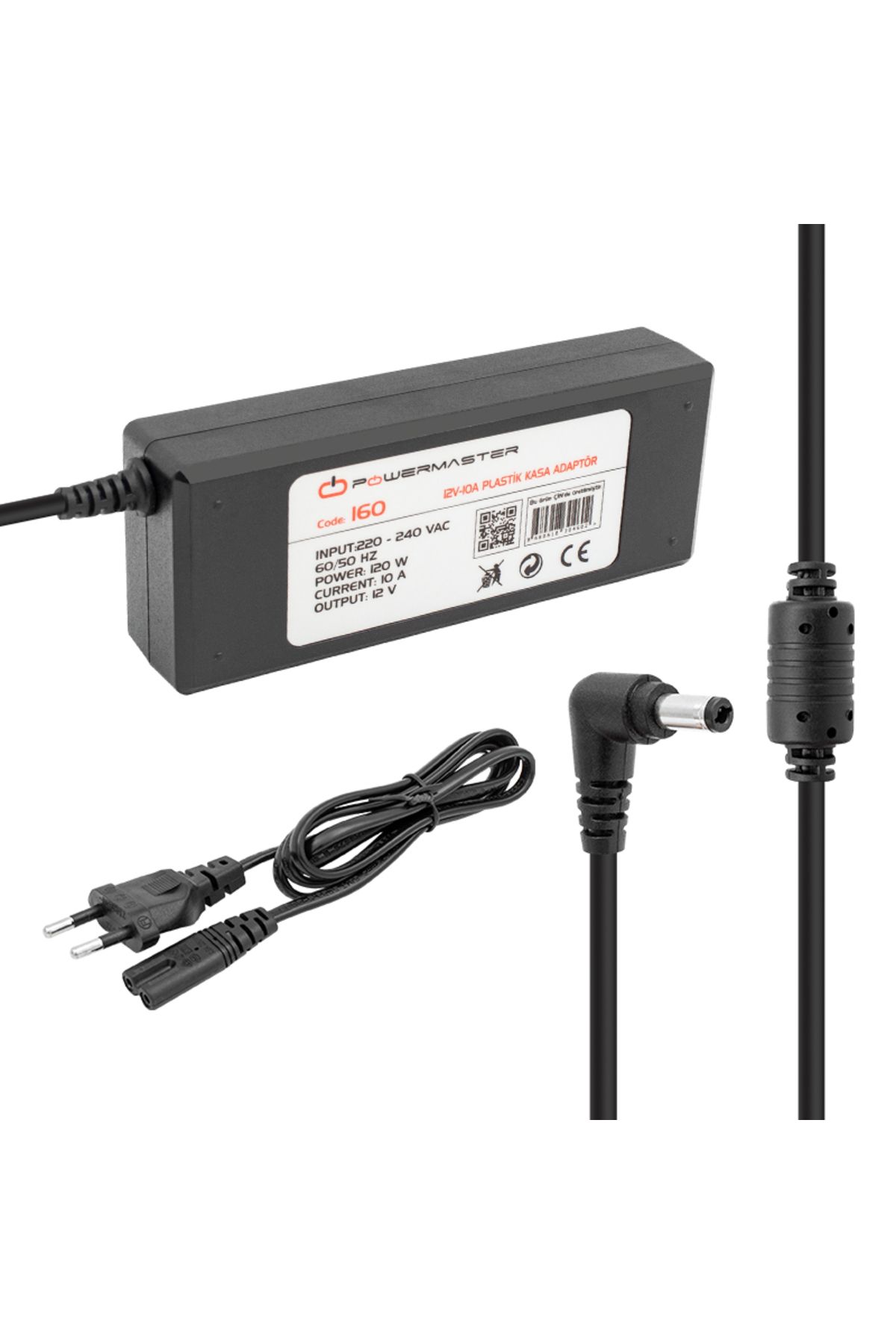 swilex - ADJ12V10A 12 VOLT - 10 AMPER - 120 WATT 5.5*2.5 MM L UÇLU UYUMLU PLASTİK KASA MASAÜSTÜ ADAPTÖR