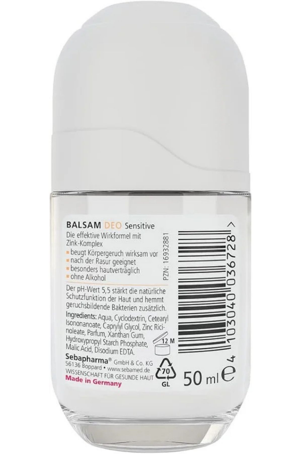 Sebamed-Roll On Balsam Sensitive 50 ml Gentle Deodorant for Sensitive Skin with Long-Lasting Freshness 2