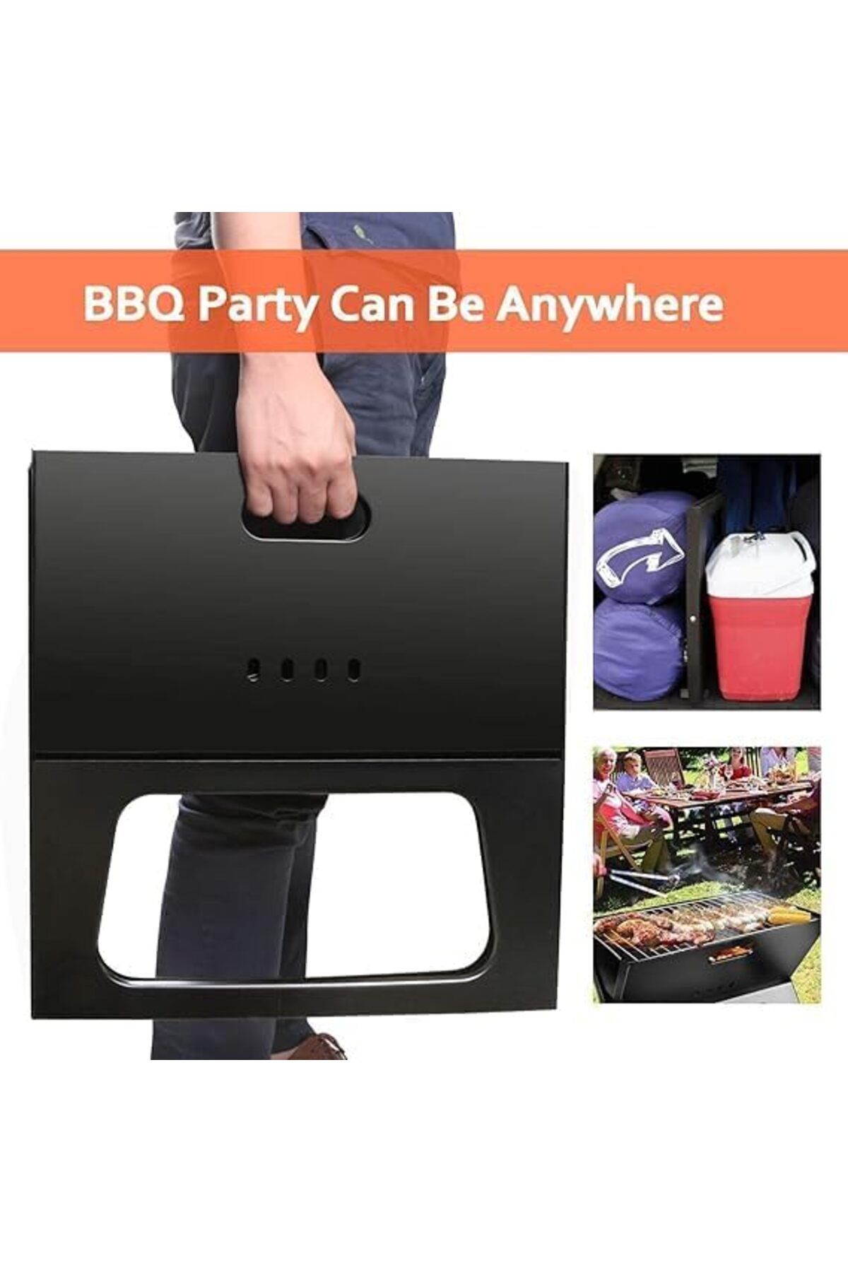 Other-Portable Instant Foldable Charcoal Grill - Durable, Space-Saving, Foldable Design for Outdoor Use. 8