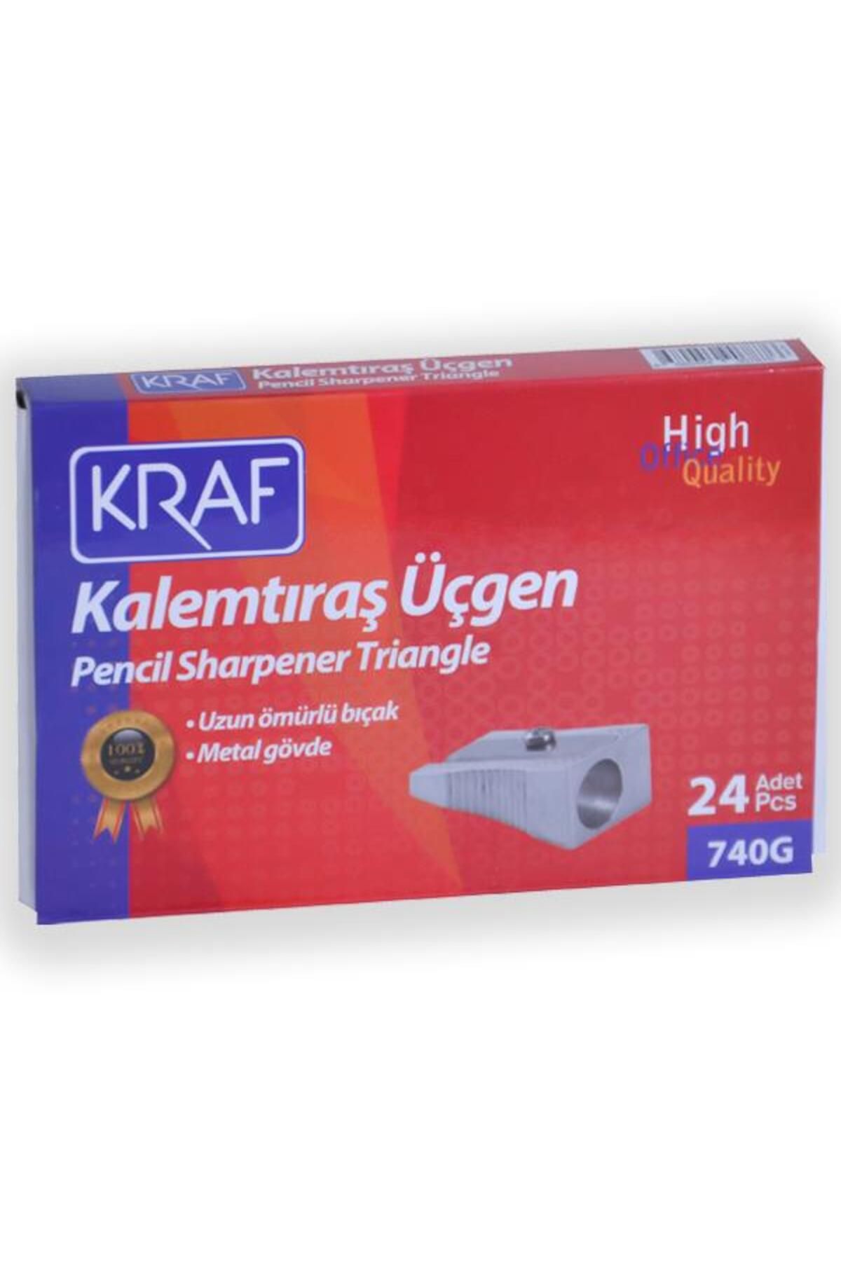 KRAF Metal Kalemtıraş Üçgen 24lü 740g
