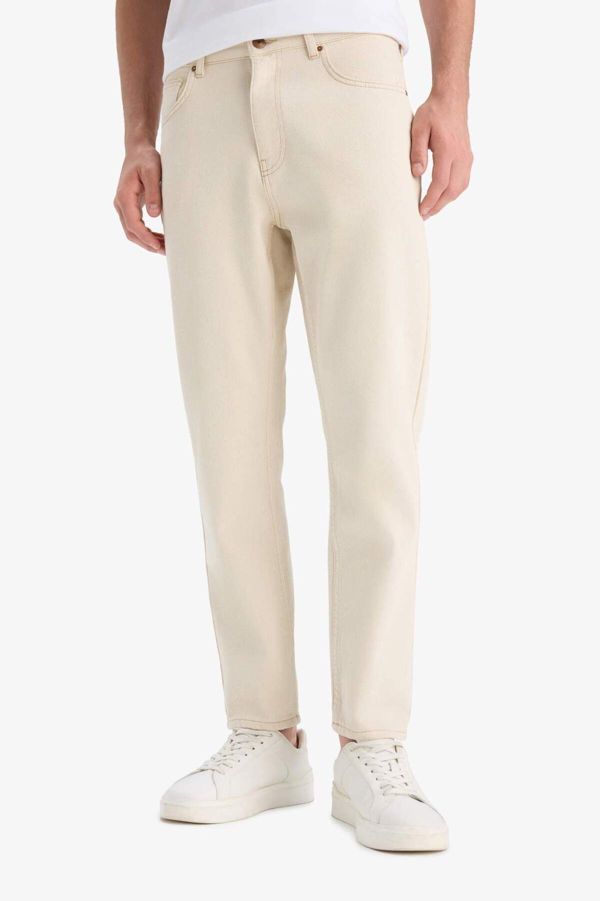 DeFacto %100 Pamuk 90s Slim Fit Dar Kalıp Yüksek Bel Dar Paça Jean Pantolon E1370AX25SM