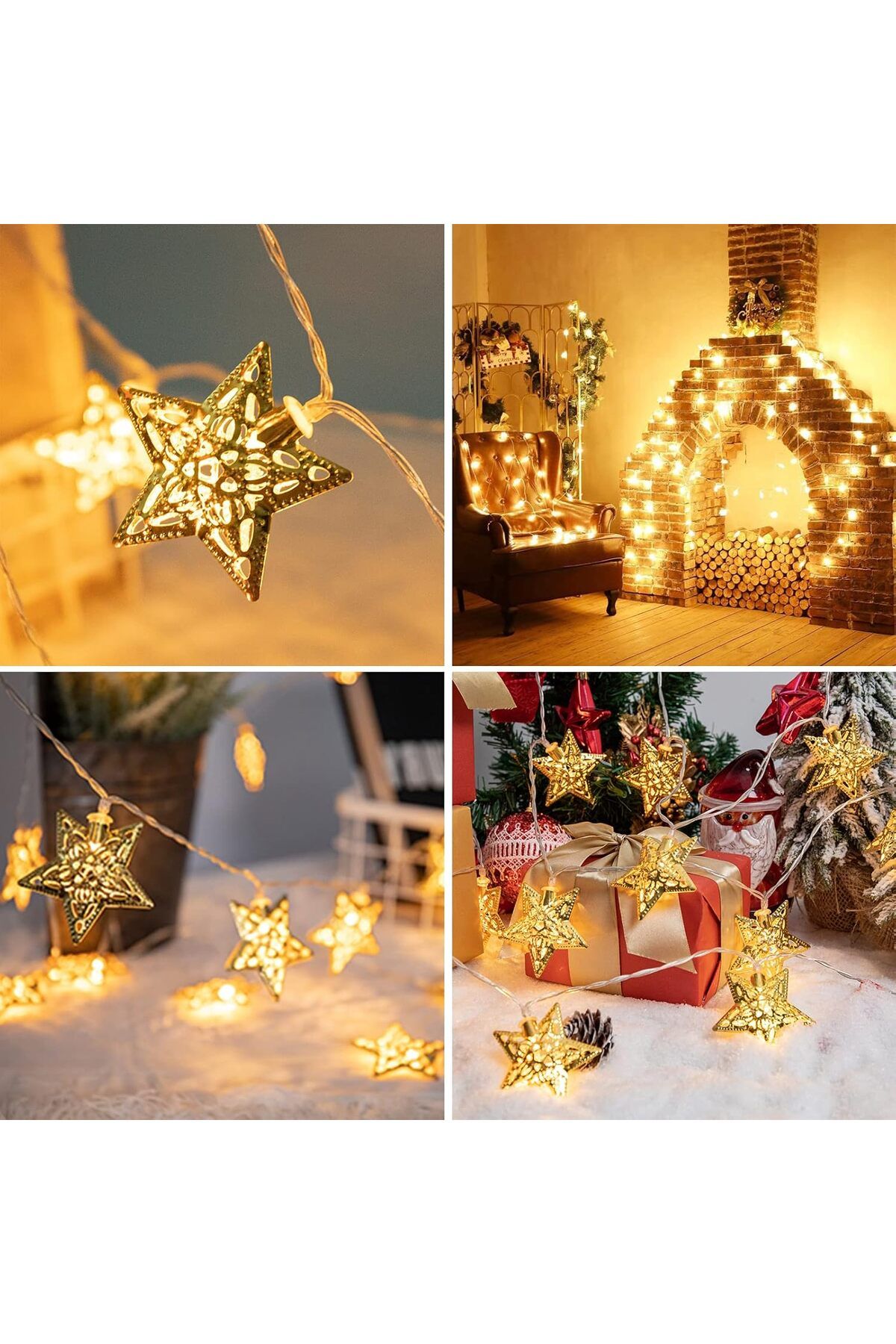 Generic-Vigdur 10Ft Star String Lights - 20 LEDs Star Fairy Lights Battery Operated with Timer Indoor Chris 6