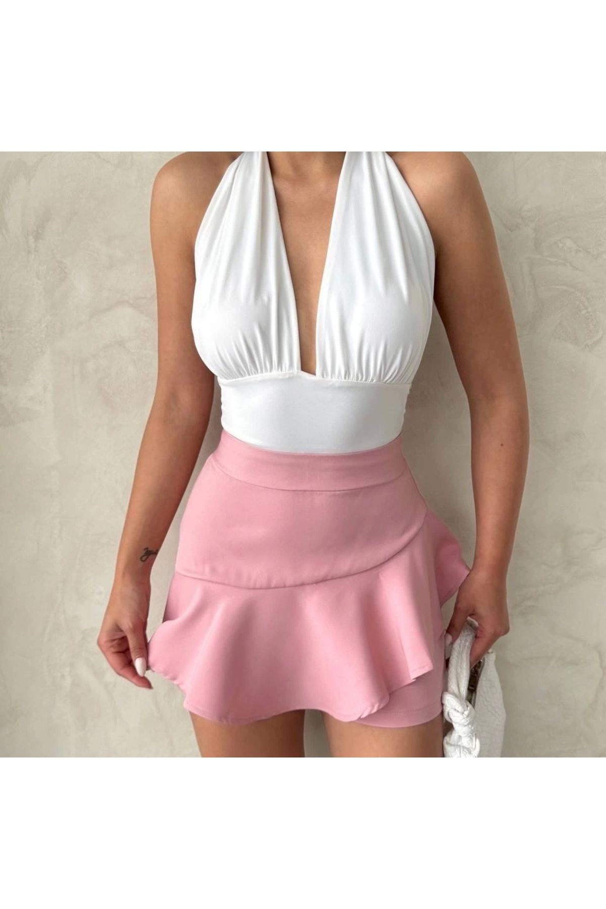 BYB MODA TASARIM Valonlu fırfırlı şort s24683