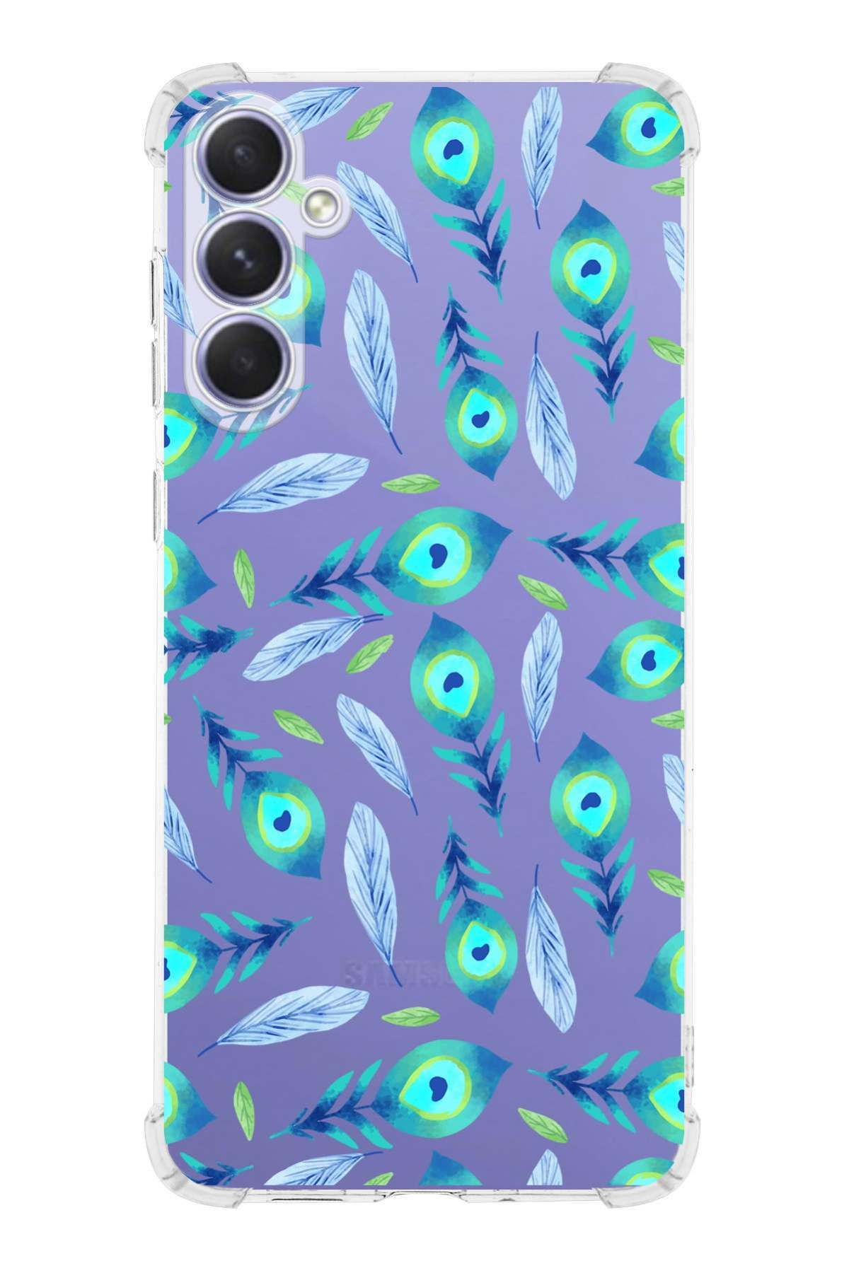PrintiFy PrinriFy Samsung Galaxy A16 ile Uyumlu Nazar Boncuğu 3 Baskılı Şeffaf Köşe Korumalı Antişok Kılıf