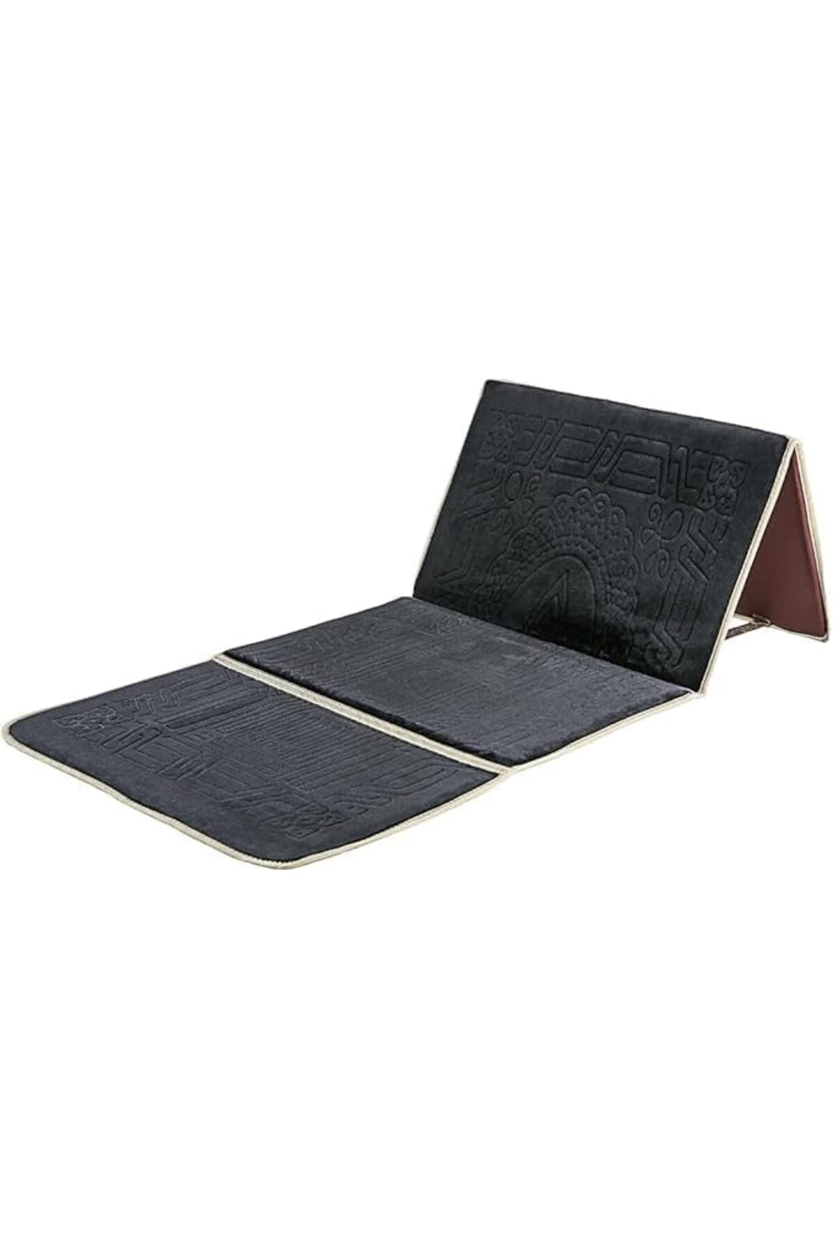 سجادة صلاة HFJ مع كرسي أرضي، ودعم ظهر قابل للطي، ومقعد تأمل محمول (بني)