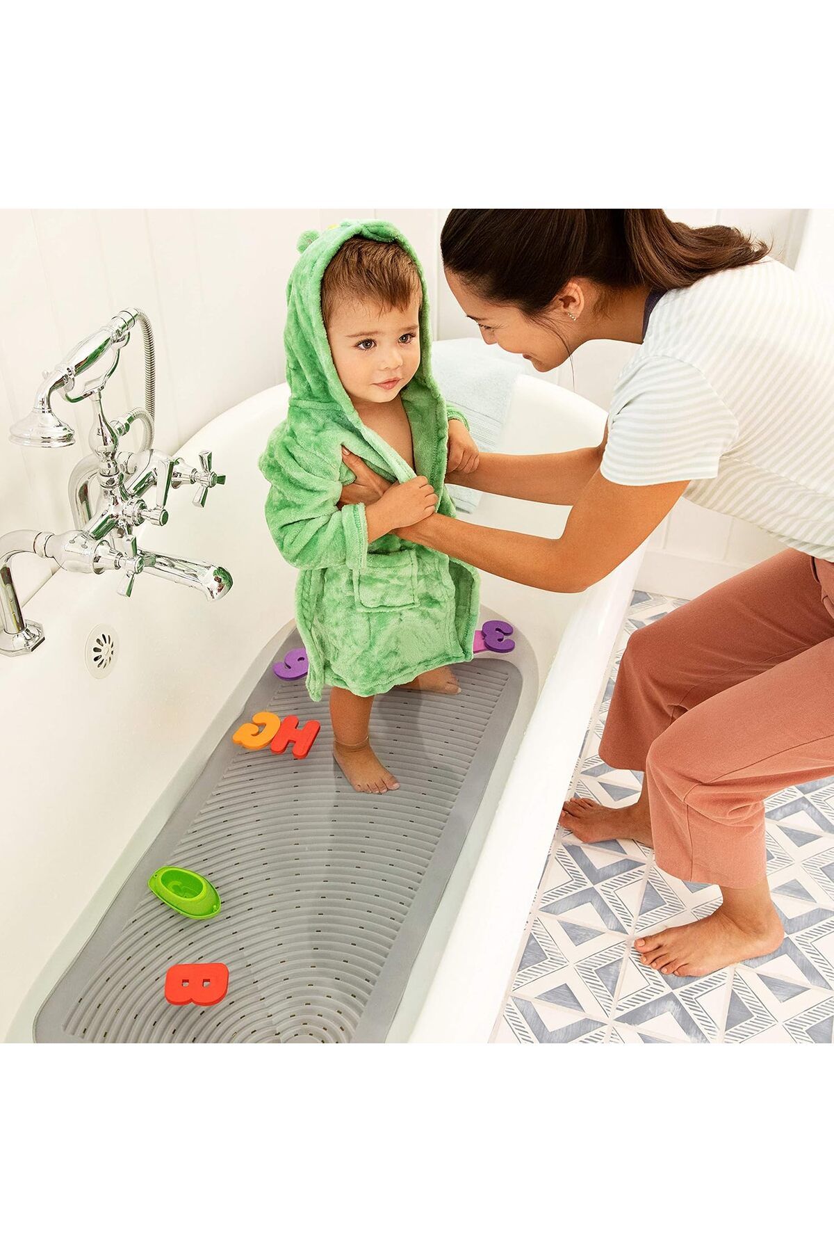 Generic-Munchkin Soft Spot Cushioned Bath Mat, Grey 2