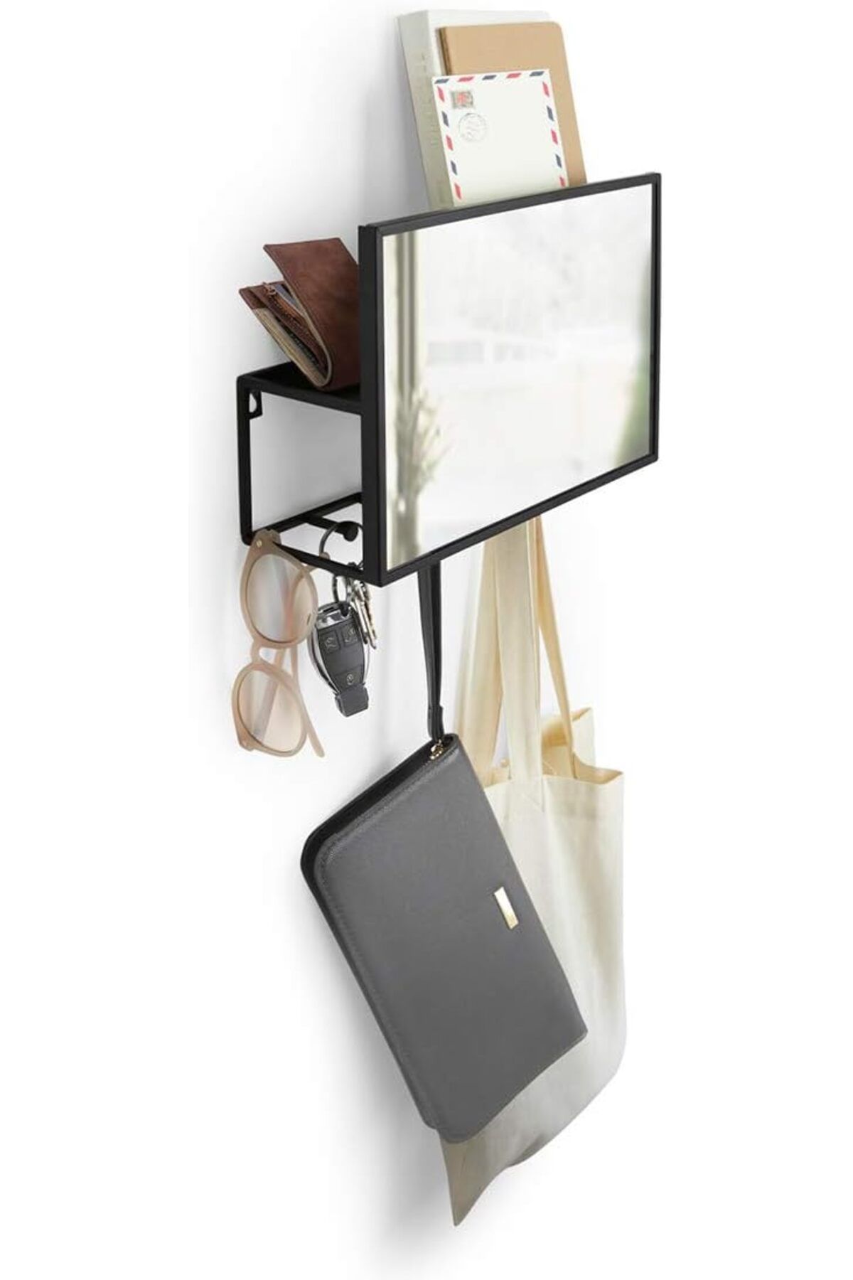 Generic-Umbra Cubiko Wall Mirror And Storage Unit With Open-Side Access, Black 4