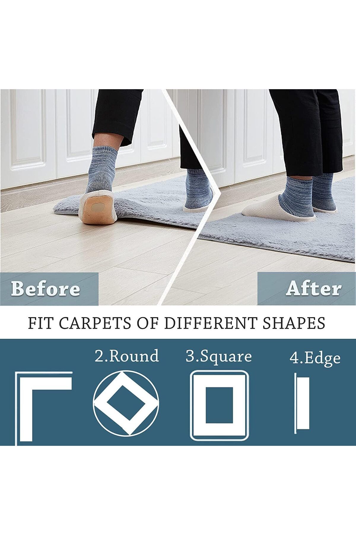 Generic-SYOSI Grippers for Mats on Carpet Carpet Grippers for Rugs on Top of Carpet Corner Rug Grippers for 2