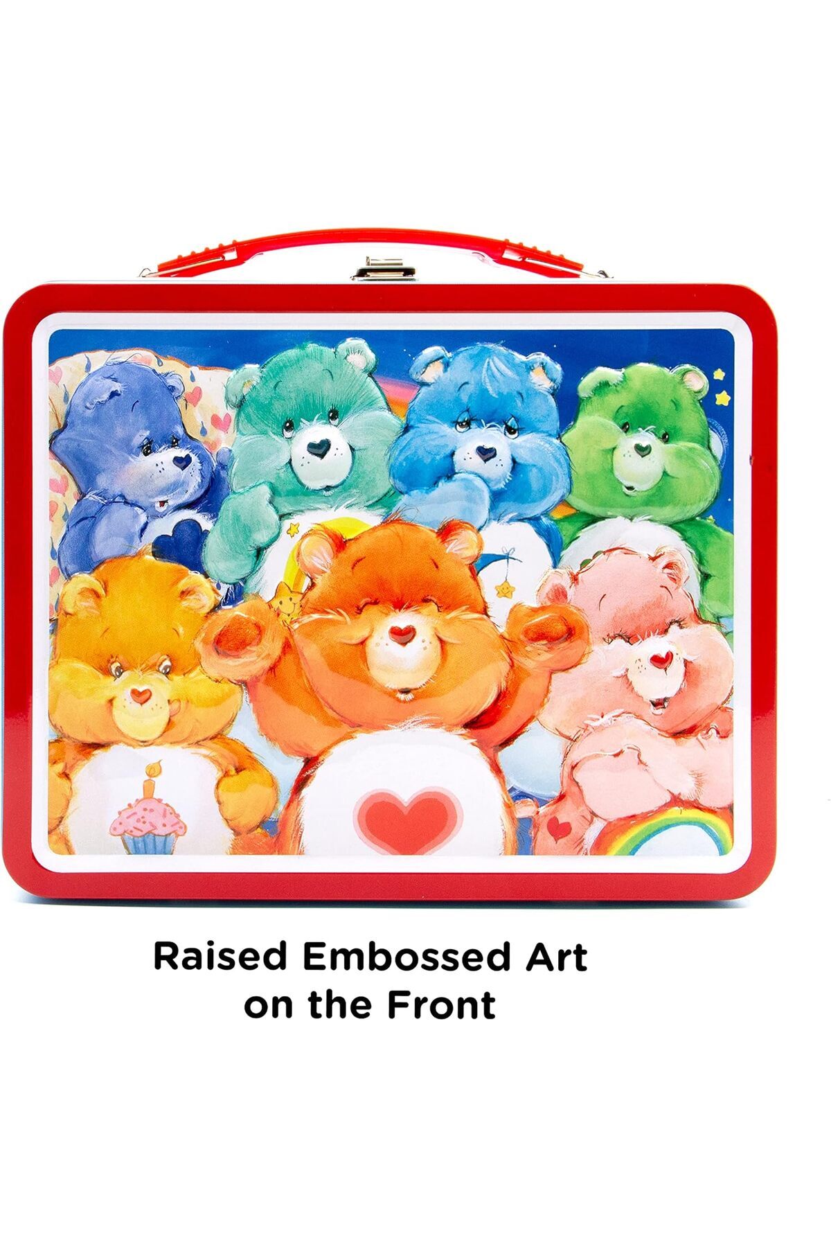 Generic-AQUARIUS Care Bears Fun Box - Sturdy Tin Storage Box with Plastic Handle & Embossed Front Cover - O 3