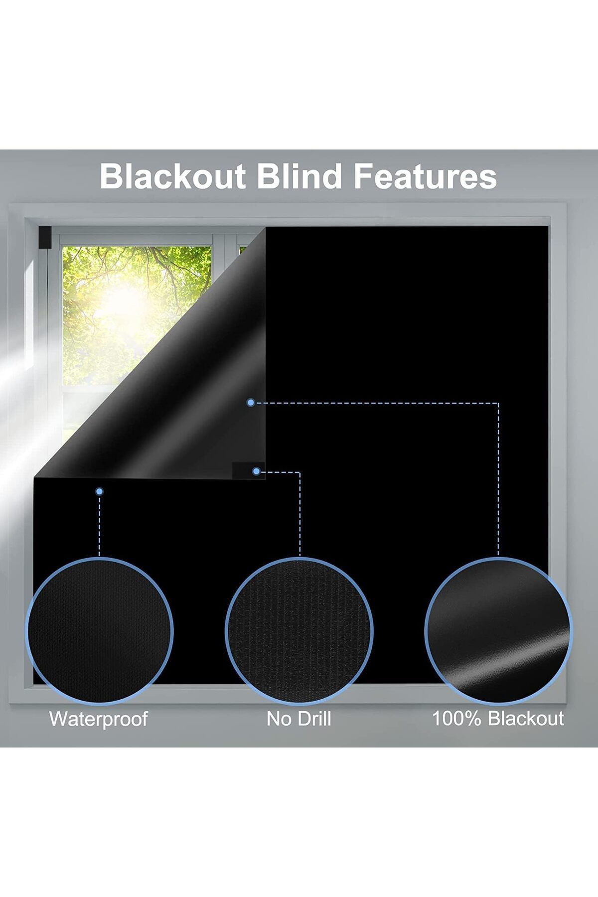 Generic-MAKINGTEC Blackout Blind, Portable Blackout Blinds Stick On Window No Drill, Blackout Material Blin 2