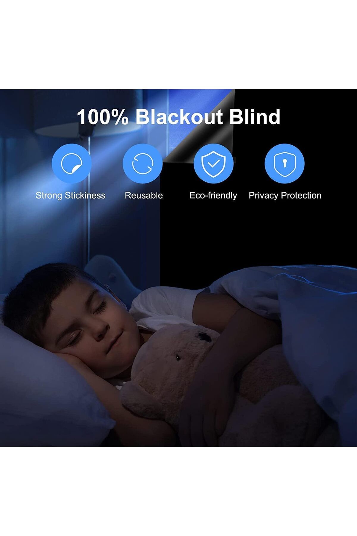 Generic-MAKINGTEC Blackout Blind, Portable Blackout Blinds Stick On Window No Drill, Blackout Material Blin 3