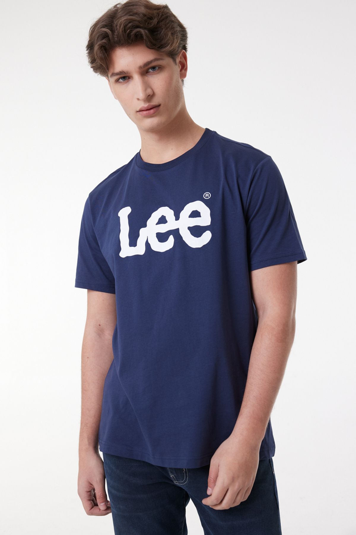 Lee Lightweight Ss Wobbly Logo Crew Neck Erkek T-shirt ML65QAIEE