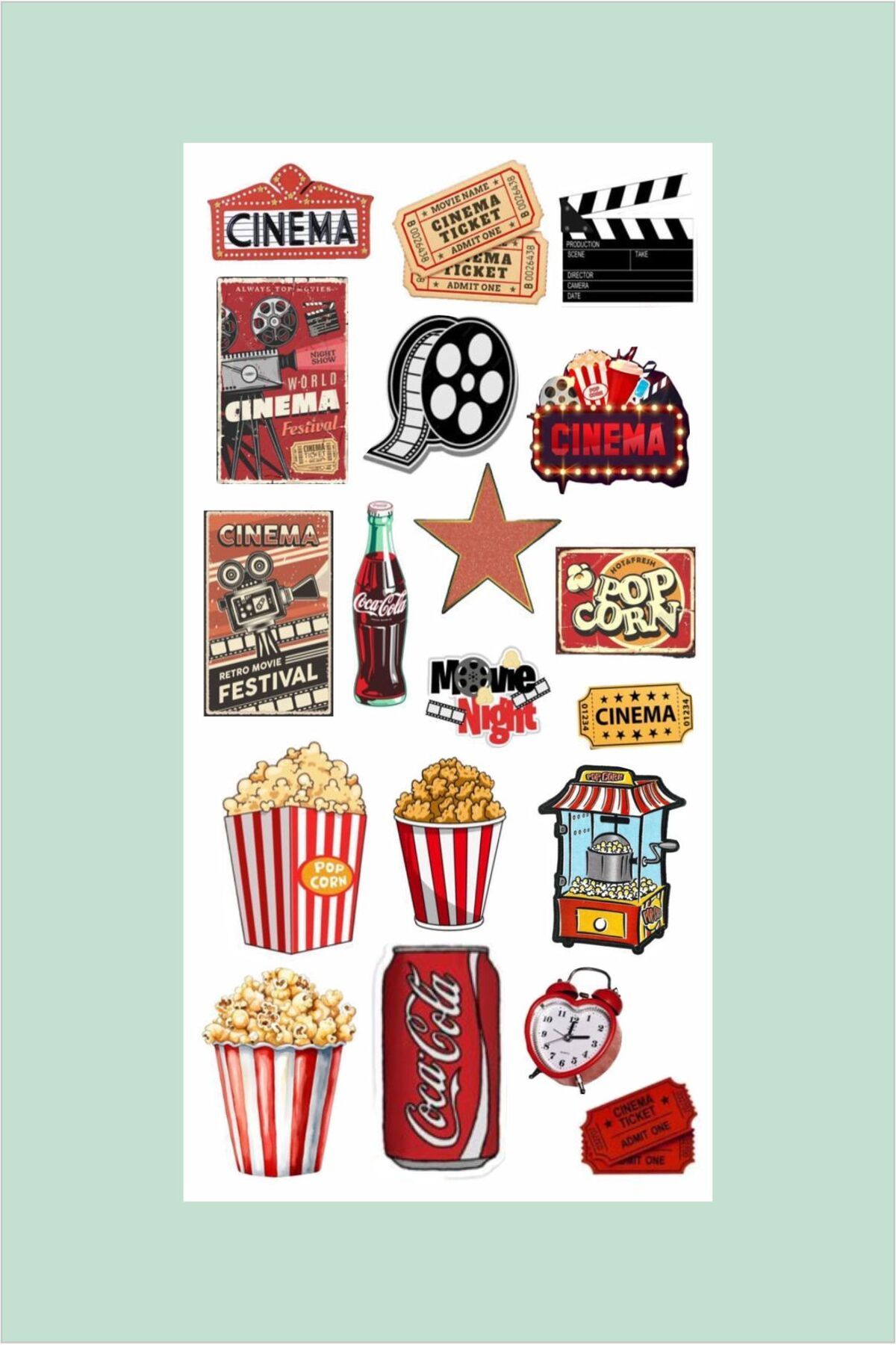 Piksel Grafik Retrostik Sticker 10x20 cm - Kalem, Laptop Defter Suluk Sticker