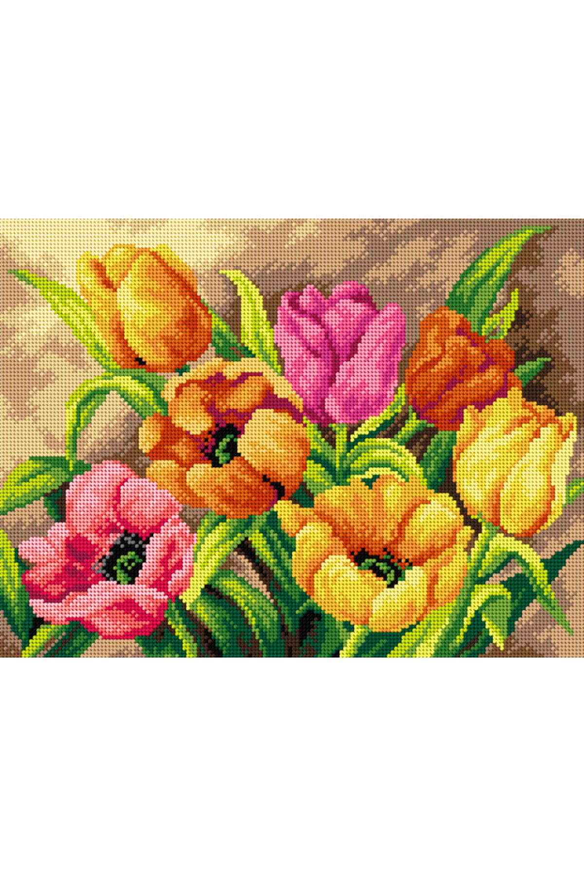 Orchidea Baskılı Goblen Çiçekler 2618 30*40 cm