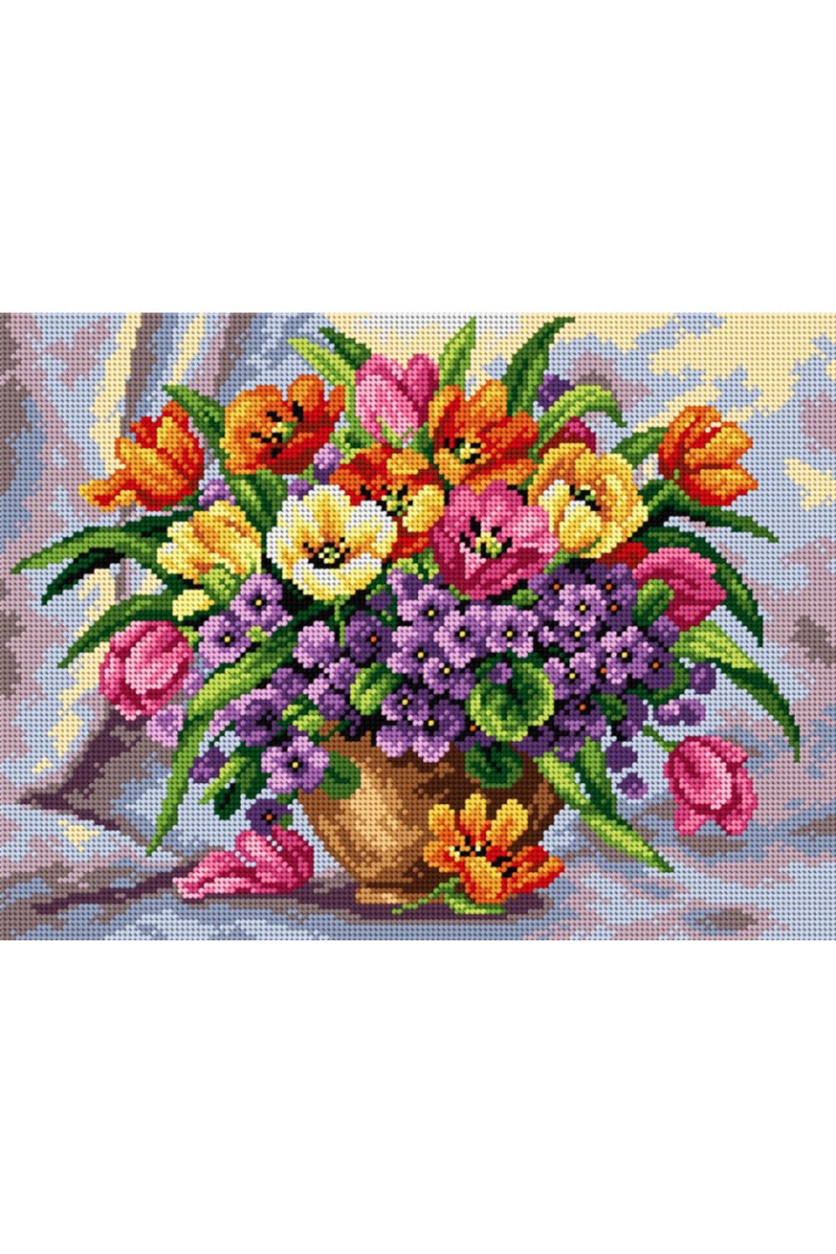Orchidea Baskılı Goblen Bahar Çiçekleri 2524 30*40 cm