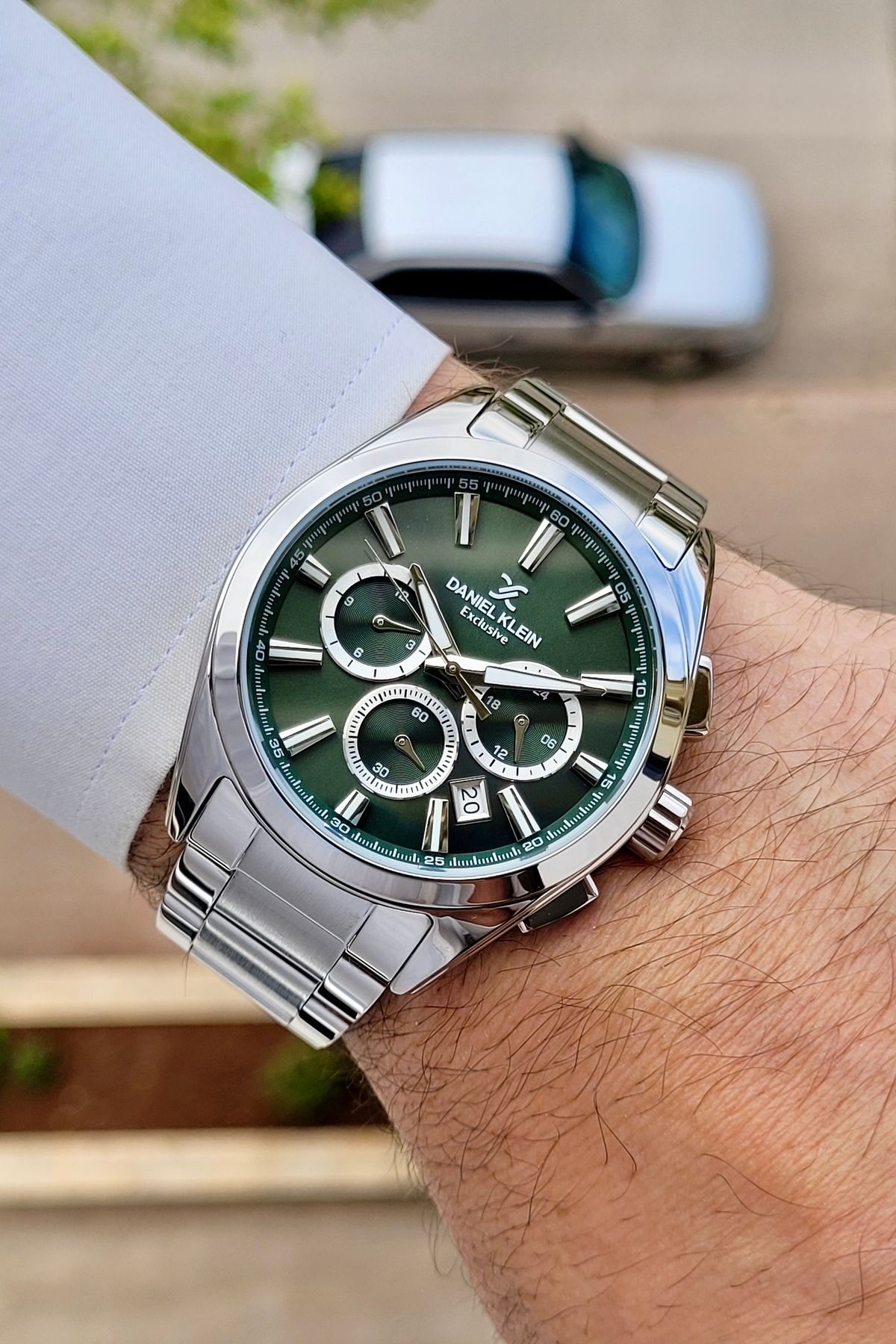 Daniel Klein Kadranı Yeşil Kordonu Silver Renk 24 Ay Garantili Fonksiyonları Aktif Erkek Kol Saati