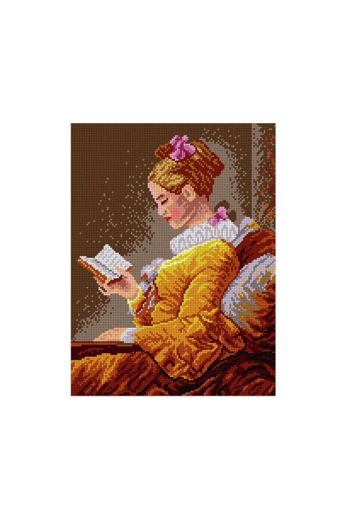Orchidea Baskılı Goblen Kitap Okuyan Kız 1719 30*40 cm