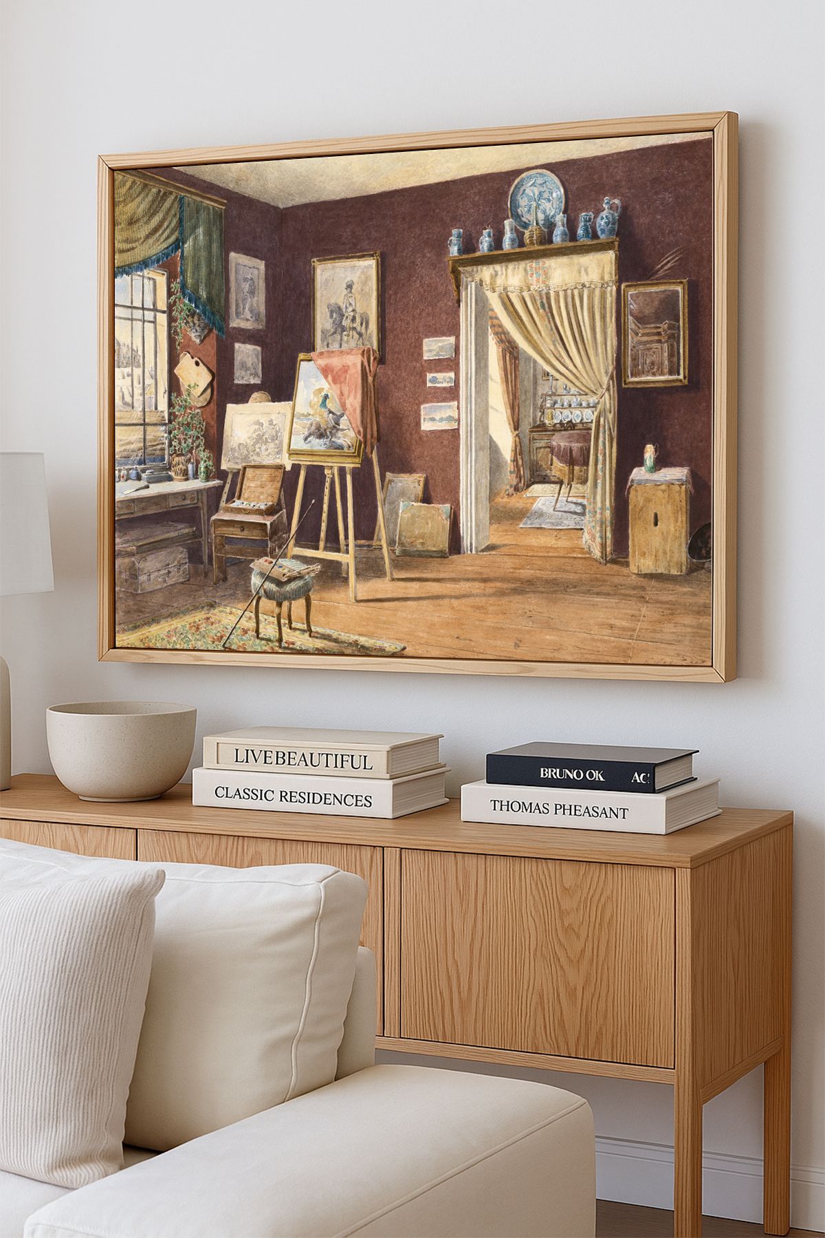 AKSU SANAT Tuval ve Resim Sanatı, Vintage ÇERÇEVELİ Kanvas Tablo, ÇİFT ÇERÇEVELİ Tablo 1KTBL142