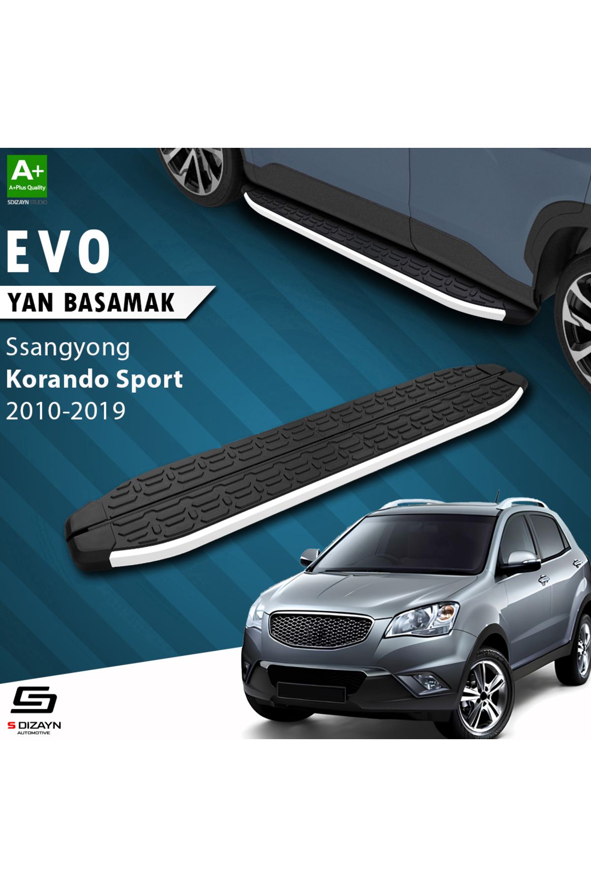 Life Tuning S-Dizayn Ssangyong Korando Sport Evo Aluminyum Yan Basamak 203 Cm 2010-2019 A+ Kalite