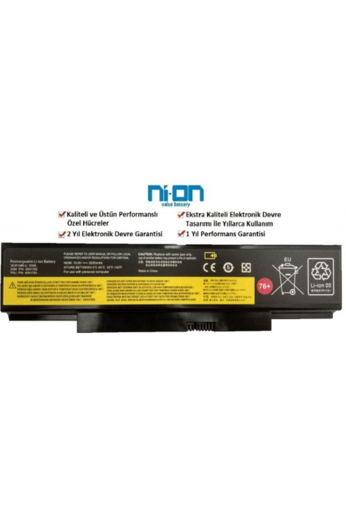 NION Lenovo 45N1758 45N1759 uyumlu Notebook Batarya - Pil