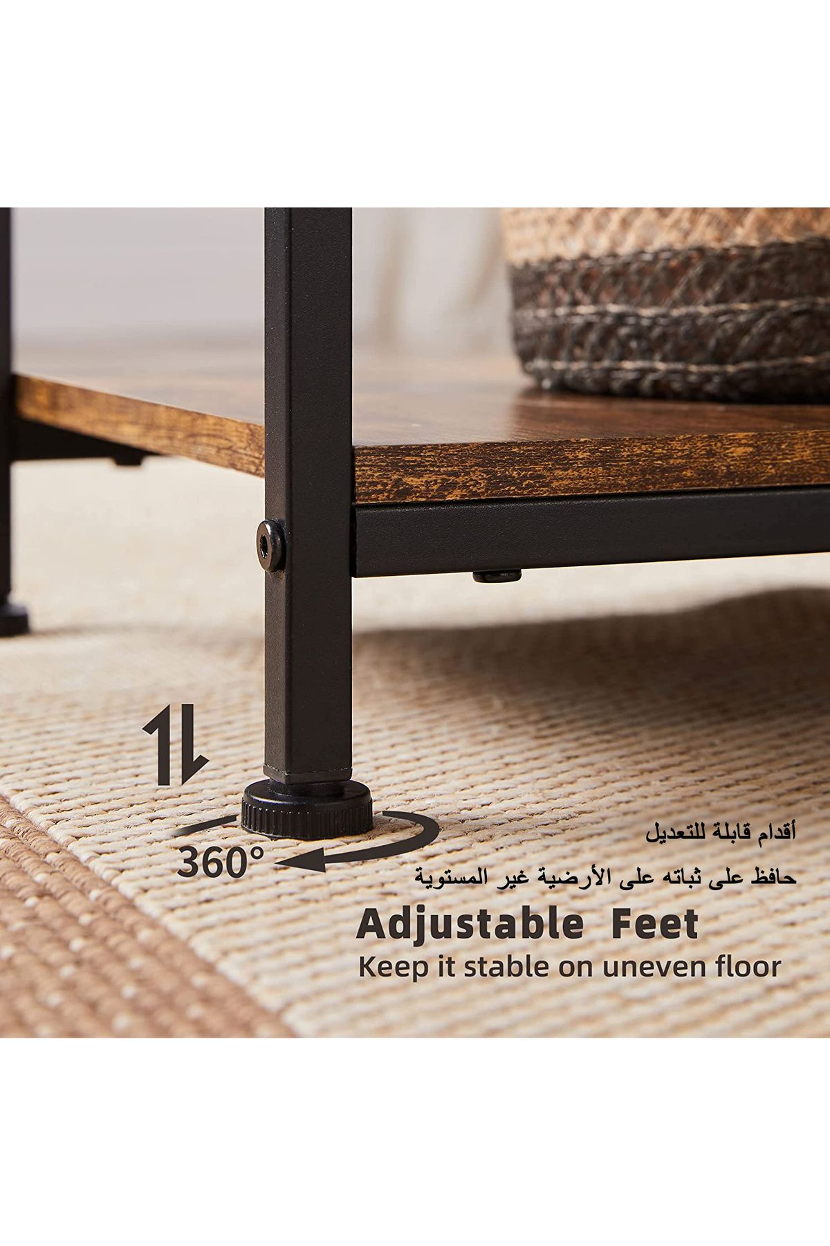 AnneFish-Console Table with Power Outlet Adjustable Sofa Entryway Table for Couch Hallway Entrance Room 8