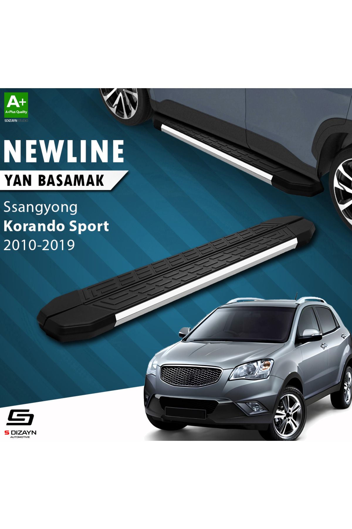 Life Tuning S-Dizayn Ssangyong Korando Sport NewLine Krom Yan Basamak 203 Cm 2010-2019 A+ Kalite