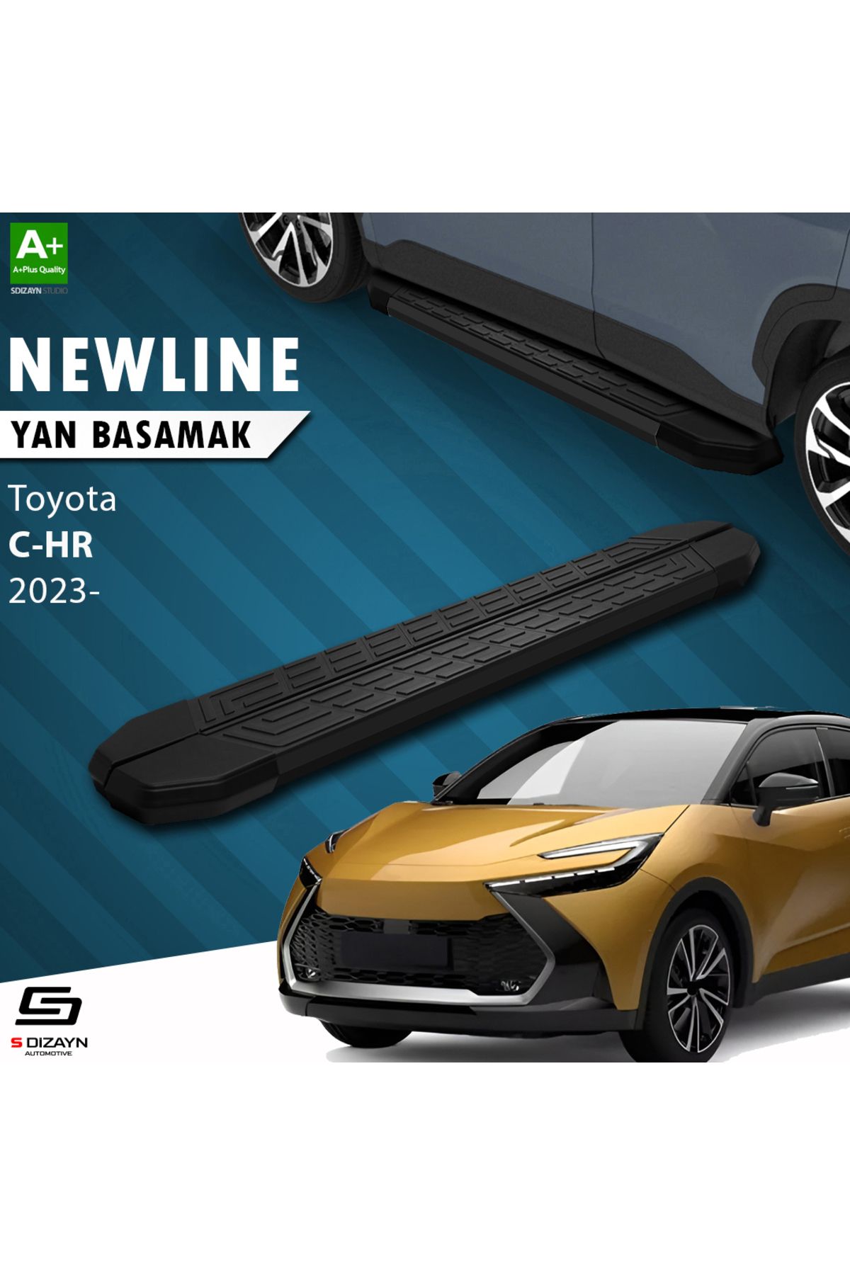 Life Tuning S-Dizayn Toyota C-HR 2 NewLine Siyah Yan Basamak 173 Cm 2023 Üzeri A+ Kalite