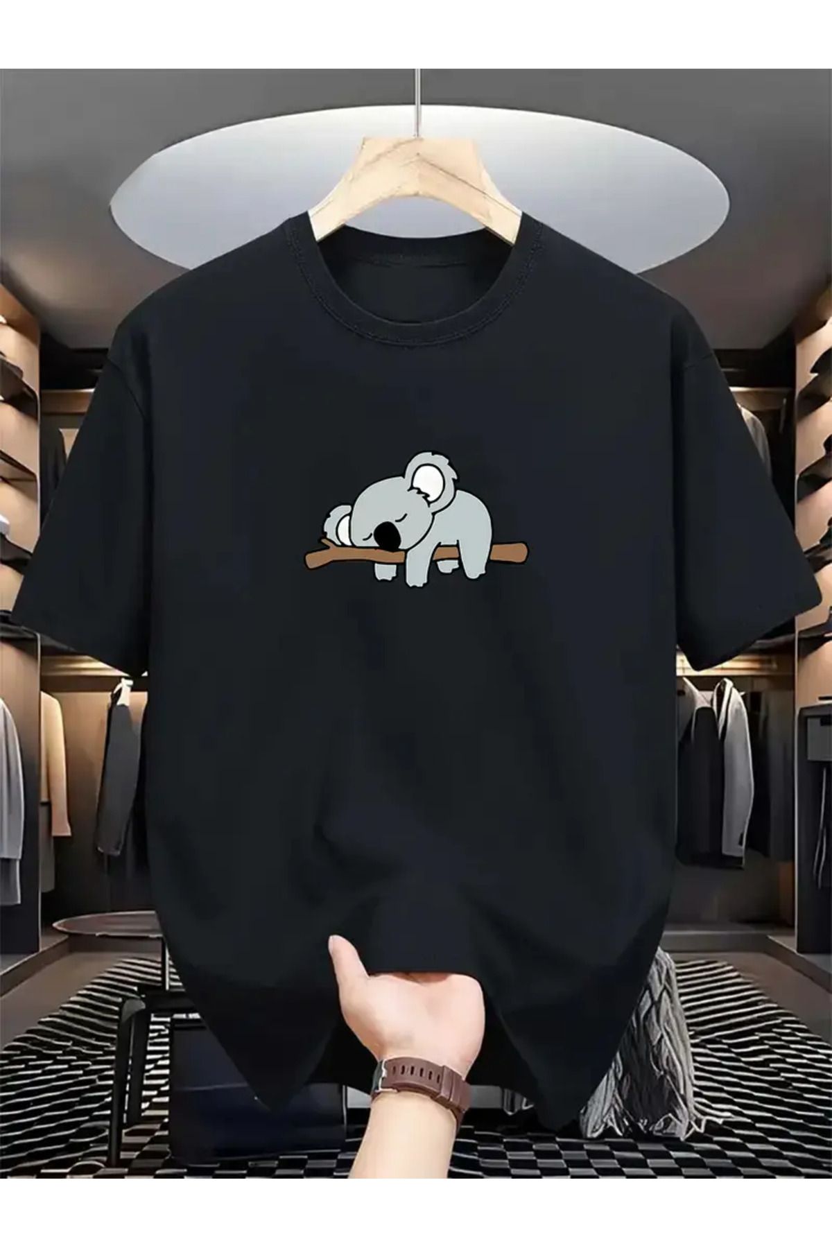 aynewmoda Moda Koala Tişörtü - Normal Yuvarlak Yaka, Hafif ve Esnek